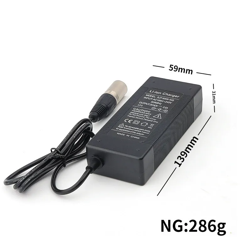 36v Ladegerät, 42v 2a Ausgang, 4-poliger Xlrm-stecker, Geeignet Für 36v 10s Lithium-batterien Für Elektrofahrräder [nx]