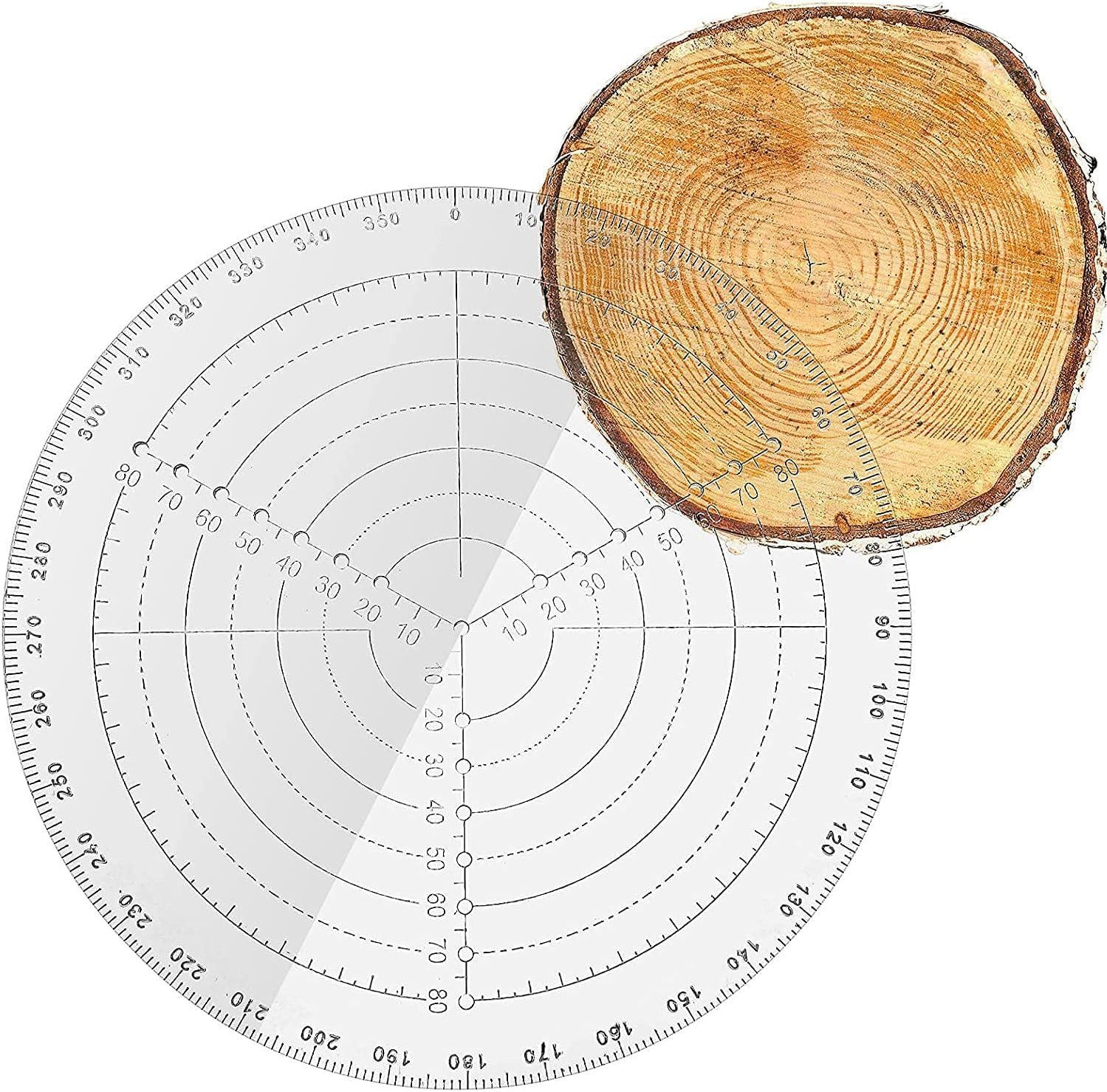 200-mm-winkelmesser Für Die Holzbearbeitung, Kompatibel Mit Drehbänken, Transparente Acrylkreise, Durchmesser