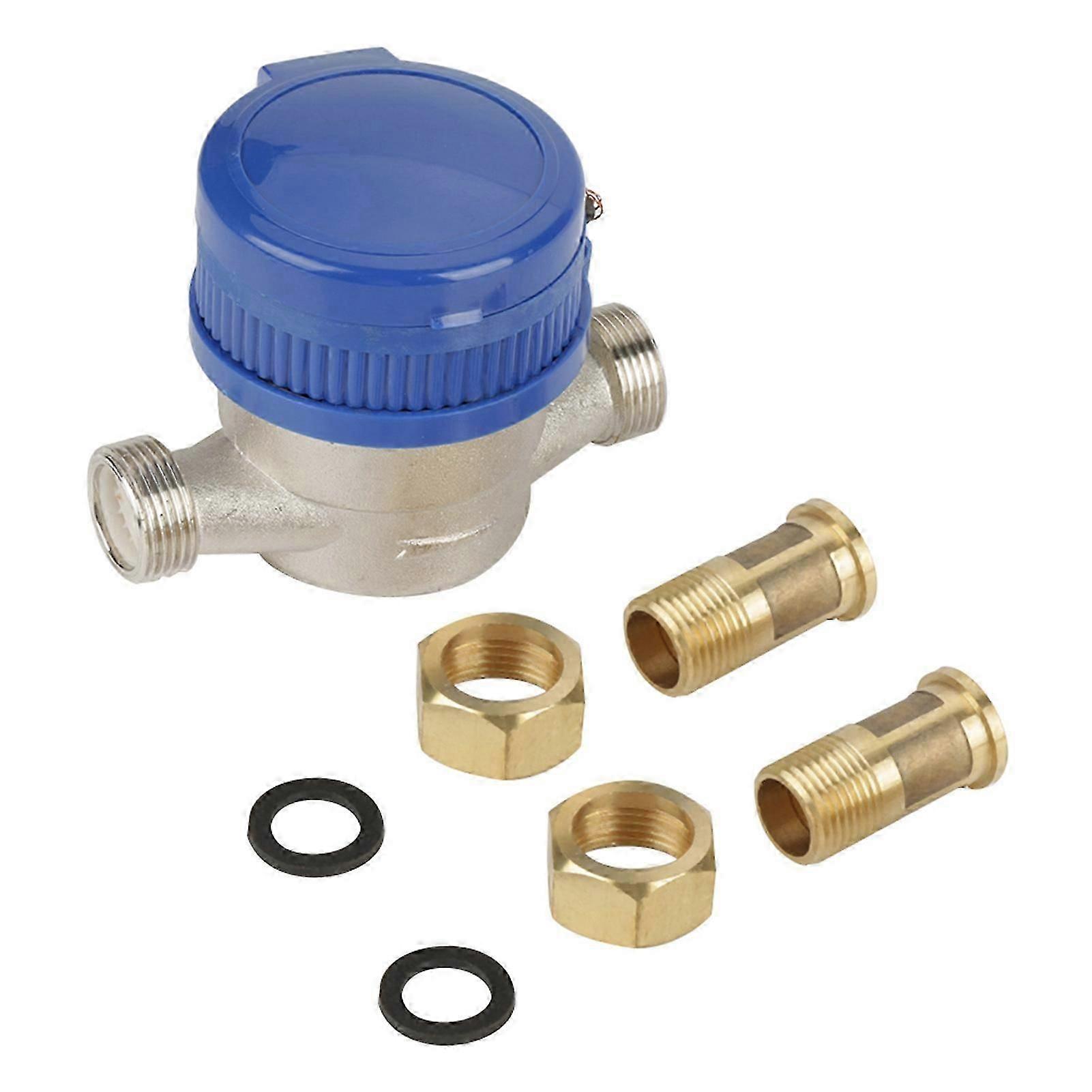 15-mm-kaltwasserzähler (1/2 Zoll) Mit Anschlüssen. Geeignet Für Garten Und Haus. Pd