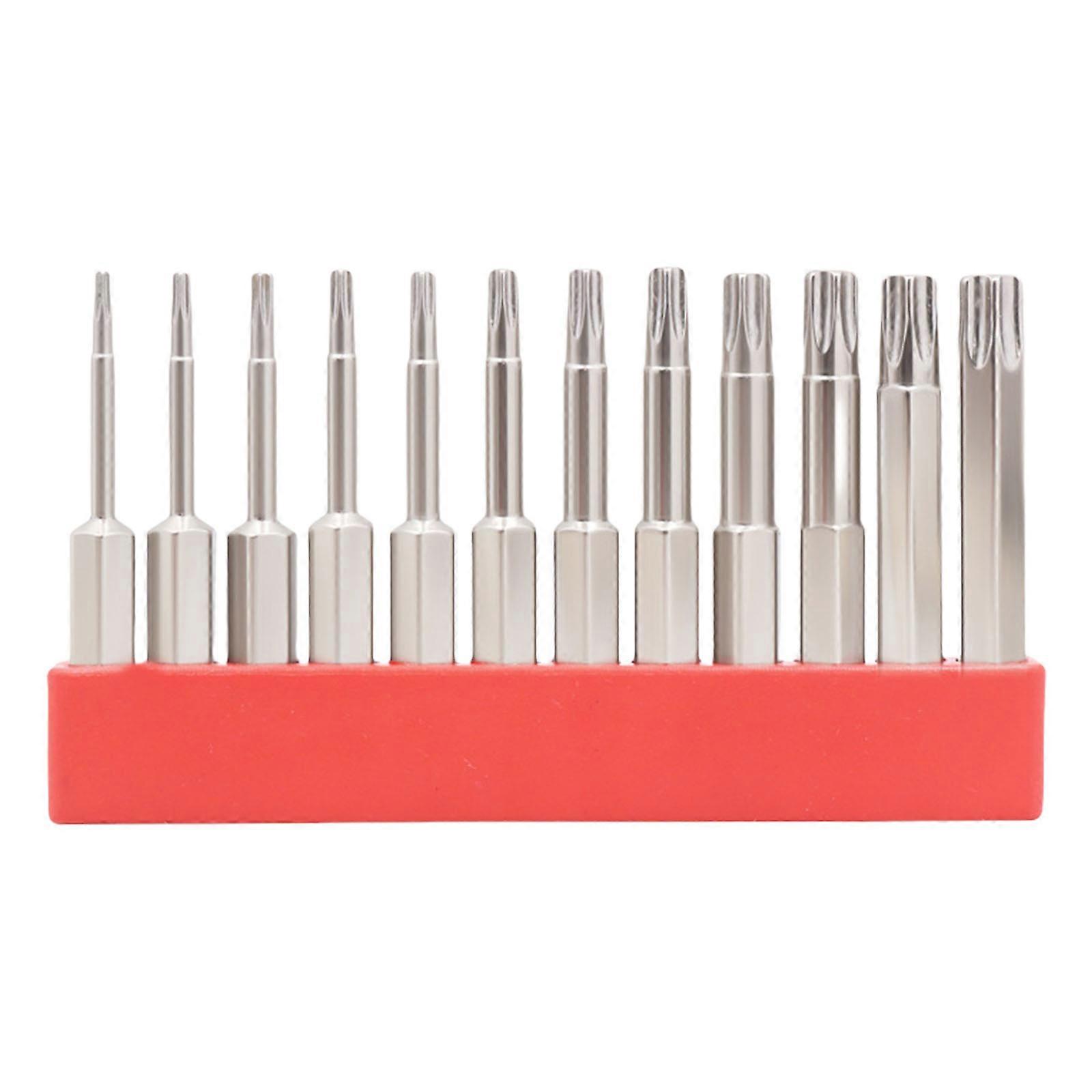 Set Mit 12 Blumenkopf-schraubendreherbits (50/75/100 Mm), Magnetisches Werkzeug Für 1/4-zoll-sechskantschraubendreher