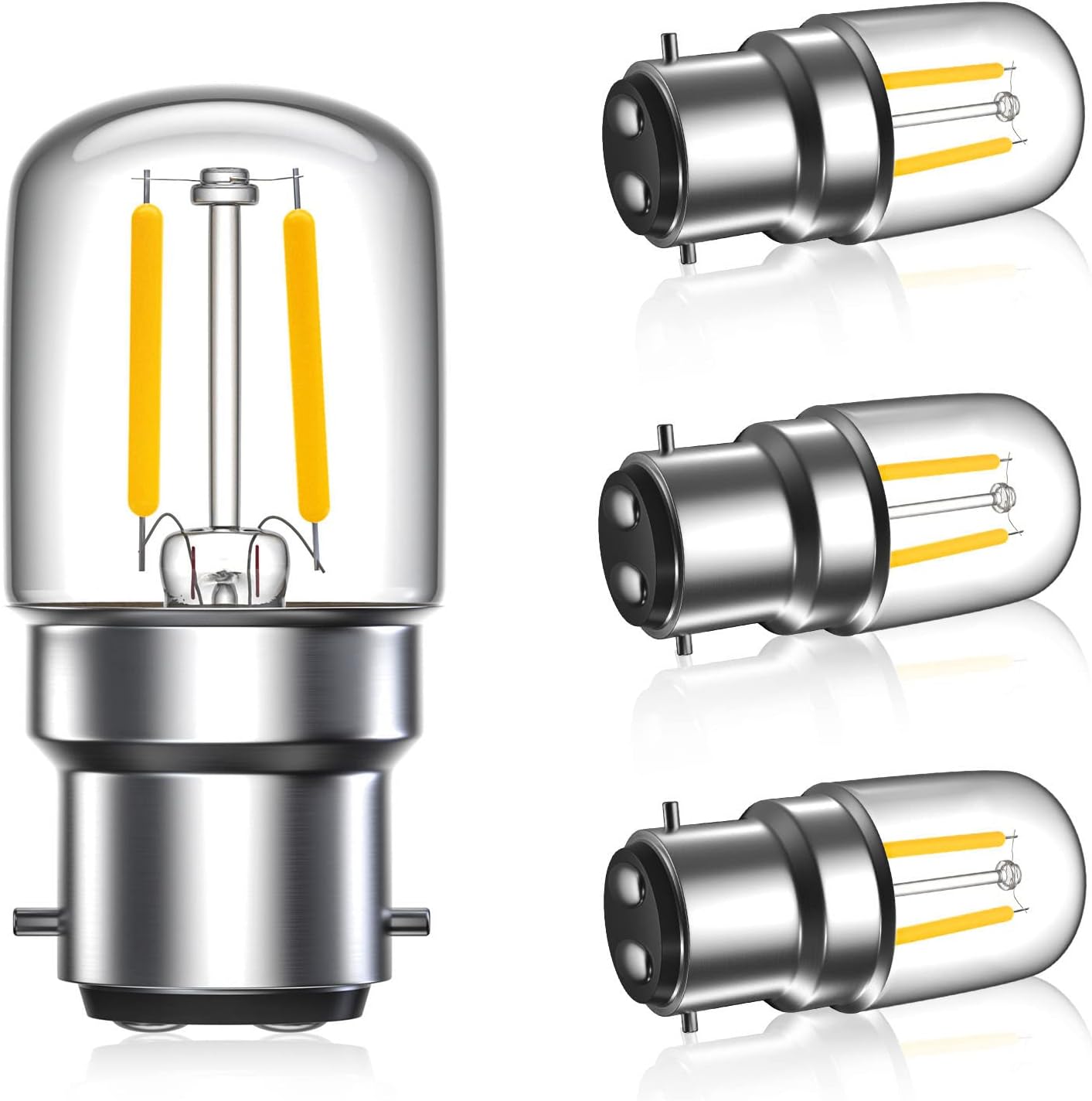 1-w-b22-led-lampe, Warmweiß (2700 K) – Mini-t28-led-lampen – 100 Lm, B22-bajonettsockel