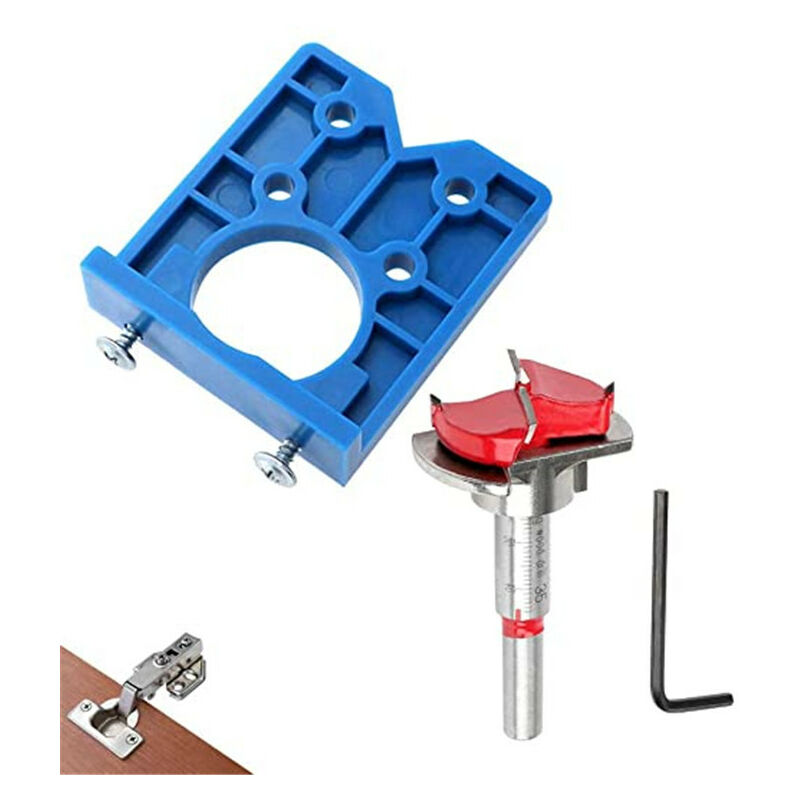 Scharnierbohrer-set, 35-mm-lochbohrer, Verstellbarer Positionierbohrer, Kompatibel Mit Senkbohrern, Geeignet Für Die Montage Von Tür- Und Schrankscharnieren In Holzmöbeln