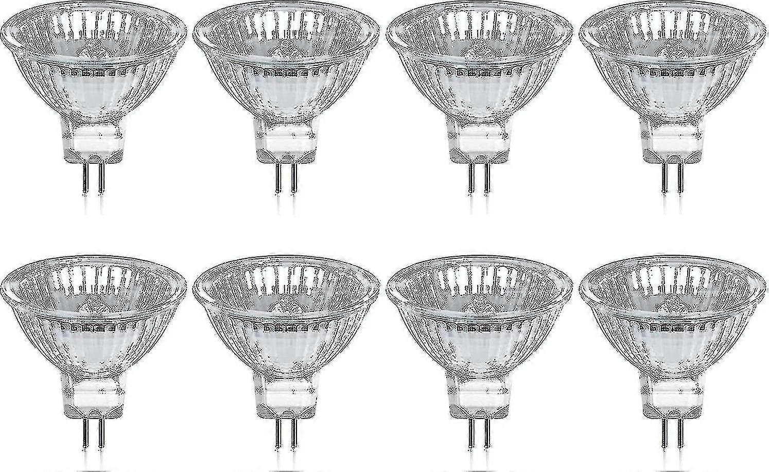 Gu5.3 Mr16 35w 12v Warmweiße 2800k Halogenlampe, Dimmbar, Glasdiffusor, 400 Lumen, 2-pin-sockel, 8er-packung Cisea