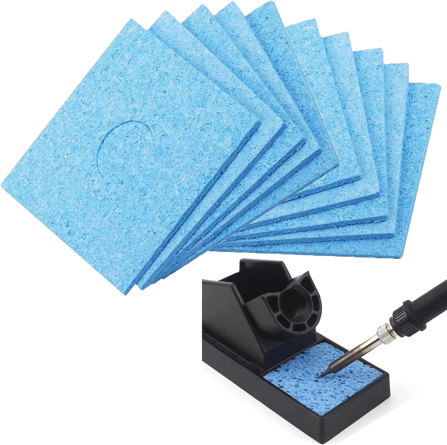 Lötkolben-reinigungsschwamm, 10er-packung, Kompatibel Mit Lötkolben. Dicke, Quadratische Schwämme (5,5 X 5,5 Cm), Hitzebeständig, Zur Reinigung Von Lötspitzen.
