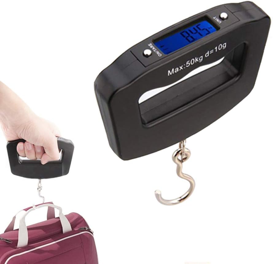 Mini-gepäckwaage Mit Aufhängehaken Und Hintergrundbeleuchtetem Lcd-bildschirm, Geeignet Für Zuhause, Bauernhof, Fabrik, Jagd Im Freien, Tragkraft 50 Kg.