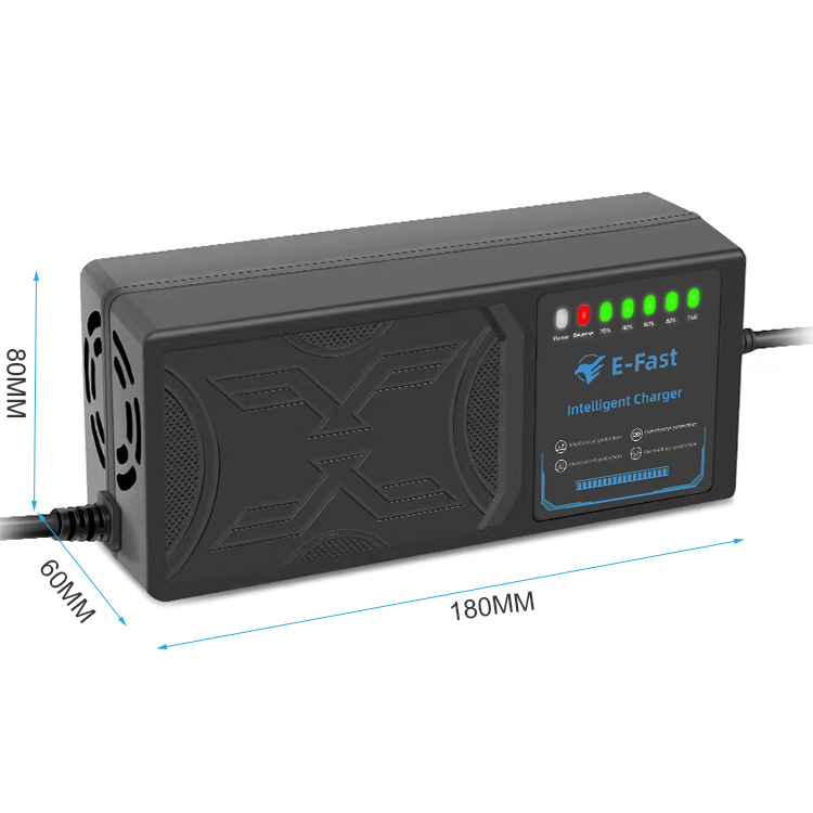 60v 20ah Elektroauto-ladegerät Mit 7 Led-leuchten, Ladeanzeige, Stromleckschutz Und Vollimpulsfunktion