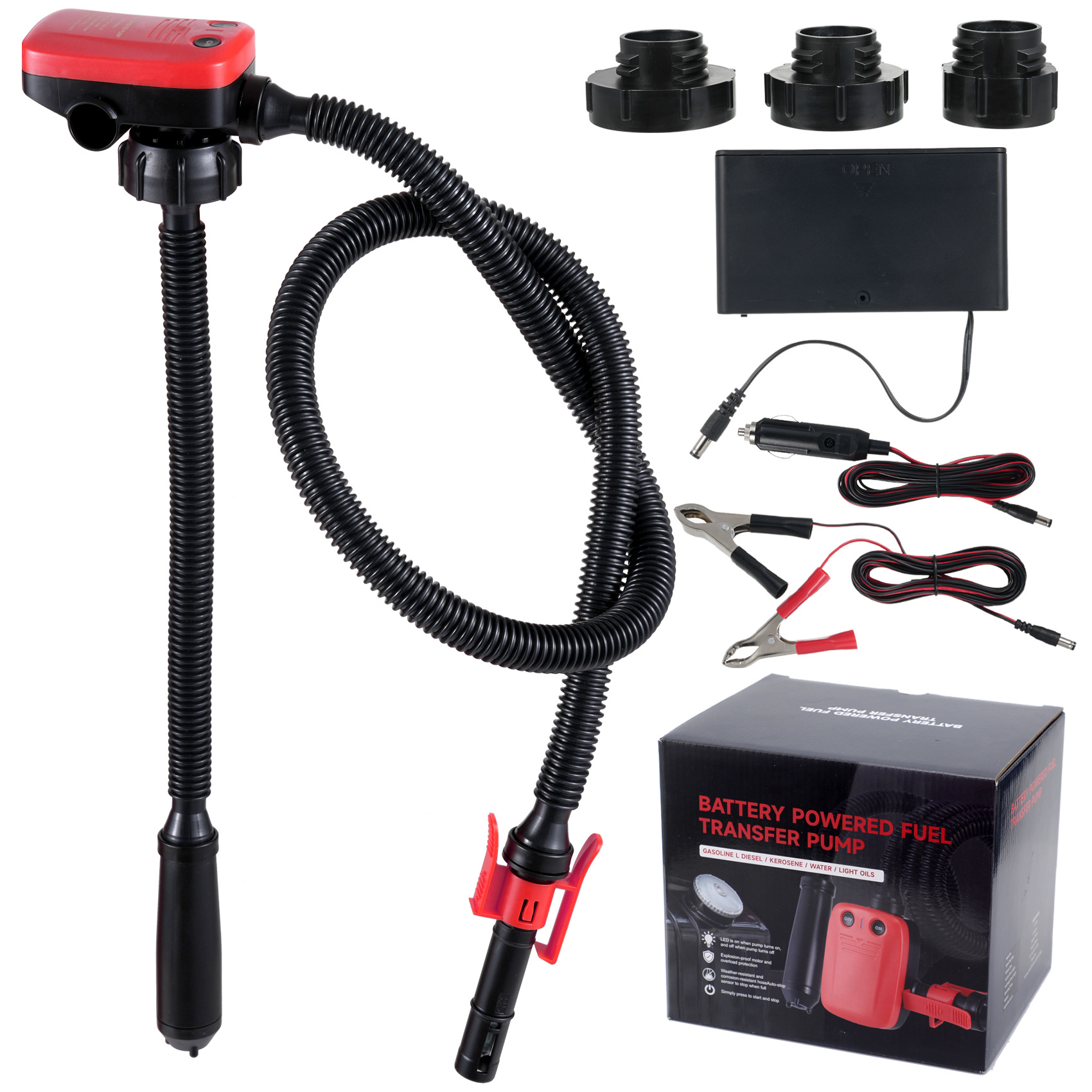 Hocheffiziente Elektrische Ölförderpumpen Mit 3 Düsenadaptern. Kompatibel Mit Batteriebetriebenen Fördertanks Und -behältern.