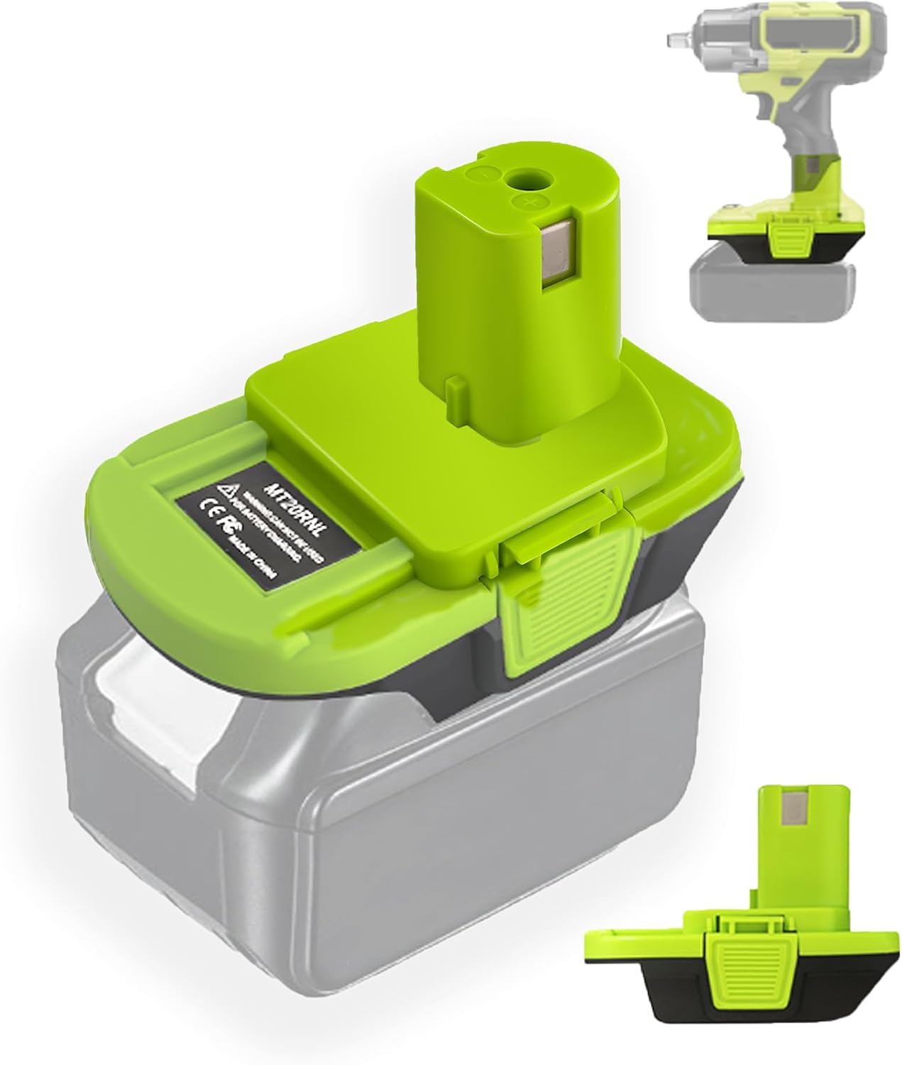 Mt18rl Akkuadapter Kompatibel Mit Ryobi 18v Werkzeugen, Akkukonverter Mit Usb-anschluss, Kompatibel Mit Ryobi 18v Lithium-ionen Werkzeugen Und Makita 18v Akkus.