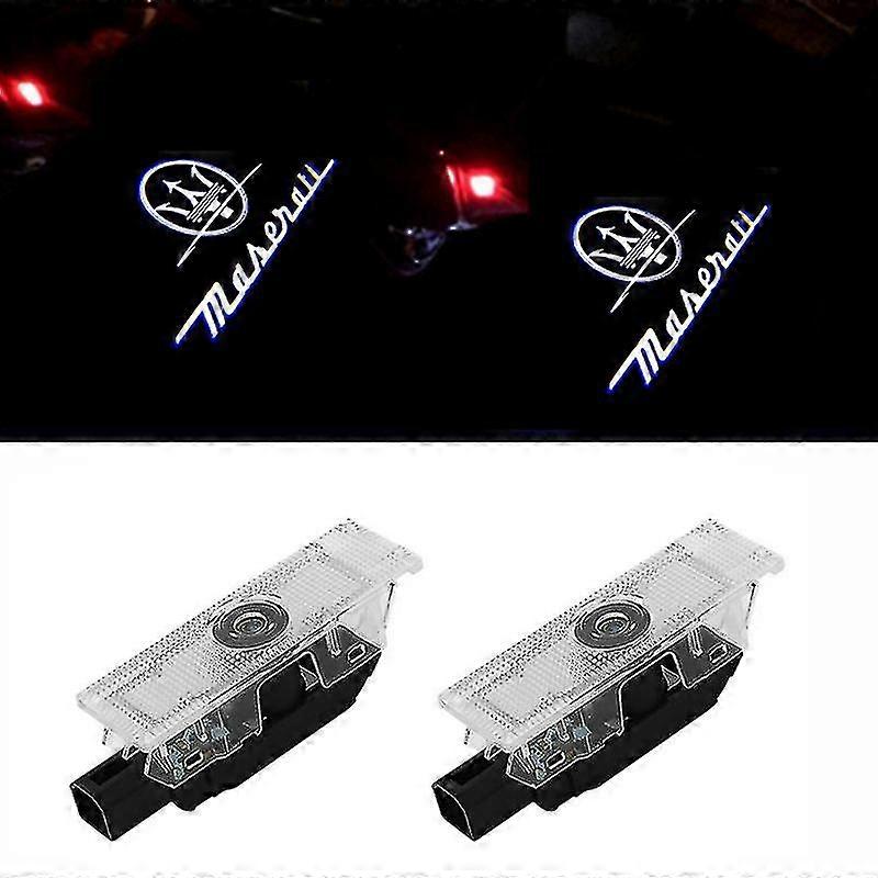 Set Mit 2 Led-scheinwerfern Mit Logo, Kompatibel Mit Autotüren, Begrüßungsbeleuchtung, Geisterbeleuchtung, Kompatibel Mit Maserati Levante 2016–2019, Geisterbeleuchtung, Willkommens-pudel-design