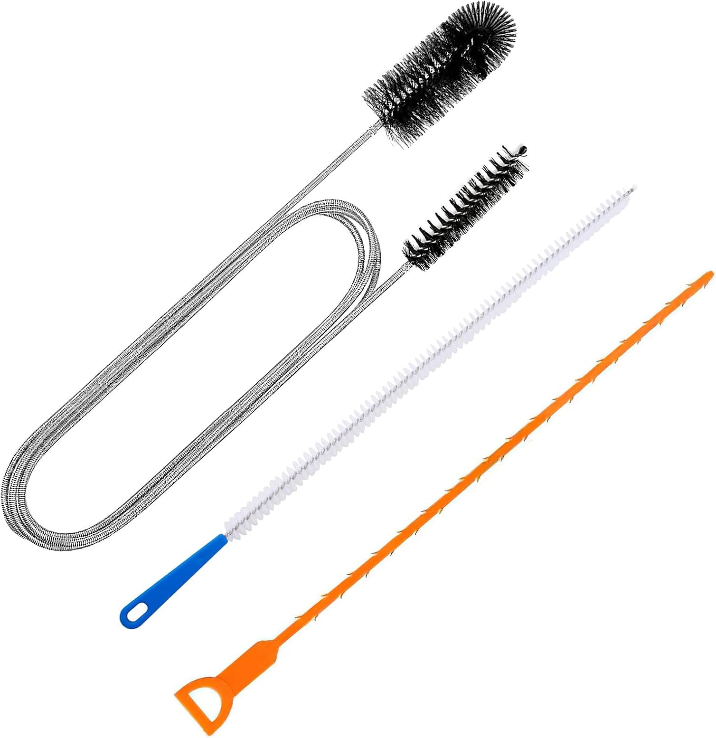 3-teiliges Abflussreinigungsset: Edelstahlbürste, Kunststoff-reinigungswerkzeug, Wiederverwendbare Reinigungsbürste. Geeignet Für Küche, Dusche Und Badezimmer.
