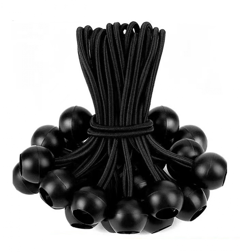 Schwarzes Gummiband Mit Kugel - 20er-packung, 15 Cm - Seilschlaufe - Gummiband - Kompatibel Mit Schwarzen Sonnenblenden/bootshecks
