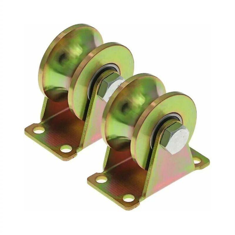 50-mm-schiebetorrollen, U-nut-stahlrollen, U-nut-rollen Für Rückwärtslauf, Industriemaschine (2 Stück) [nx]