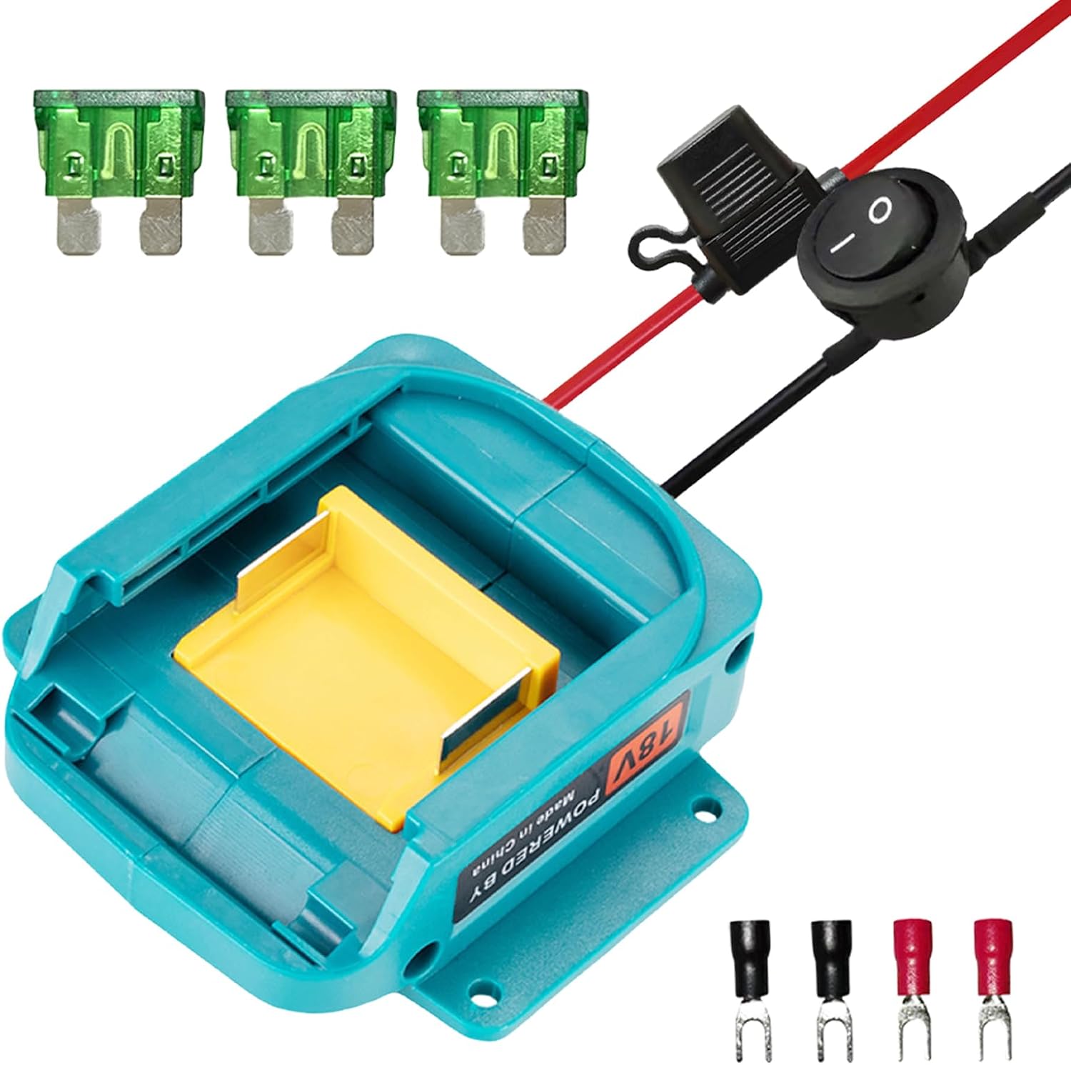 Adapter Für Elektroautos, 18v-stromrichter Mit Sicherung Und Schalter, Kompatibel Mit Funkgesteuerten Autos, Robotern Und Lastwagen, Für Diy-projekte Und Robotik.