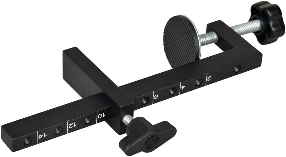 Verstellbare Führungsklemme, Geeignet Für Holzarbeiten, 14 Cm Messskala, Doppelknopf, Schwarzes Aluminium