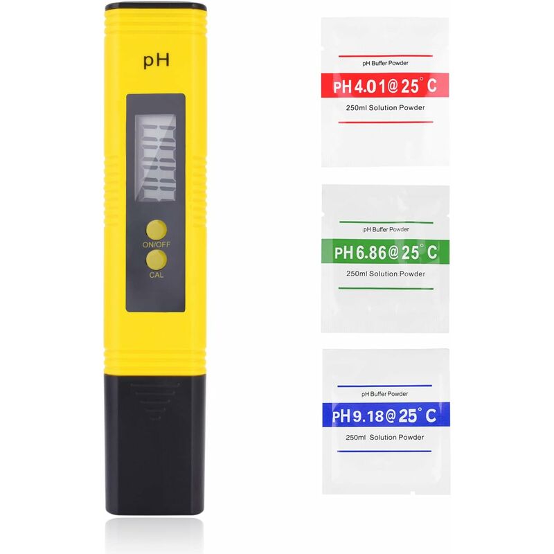 Tragbares Digitales Ph-meter, Ph-auflösung 0,01, Ph-messbereich Von 0 Bis 14 Mit Automatischer Temperaturkompensation (atc), Kompatibel Mit Trinkwasser, Aquarien, Hydrokulturen Und Schwimmbädern.