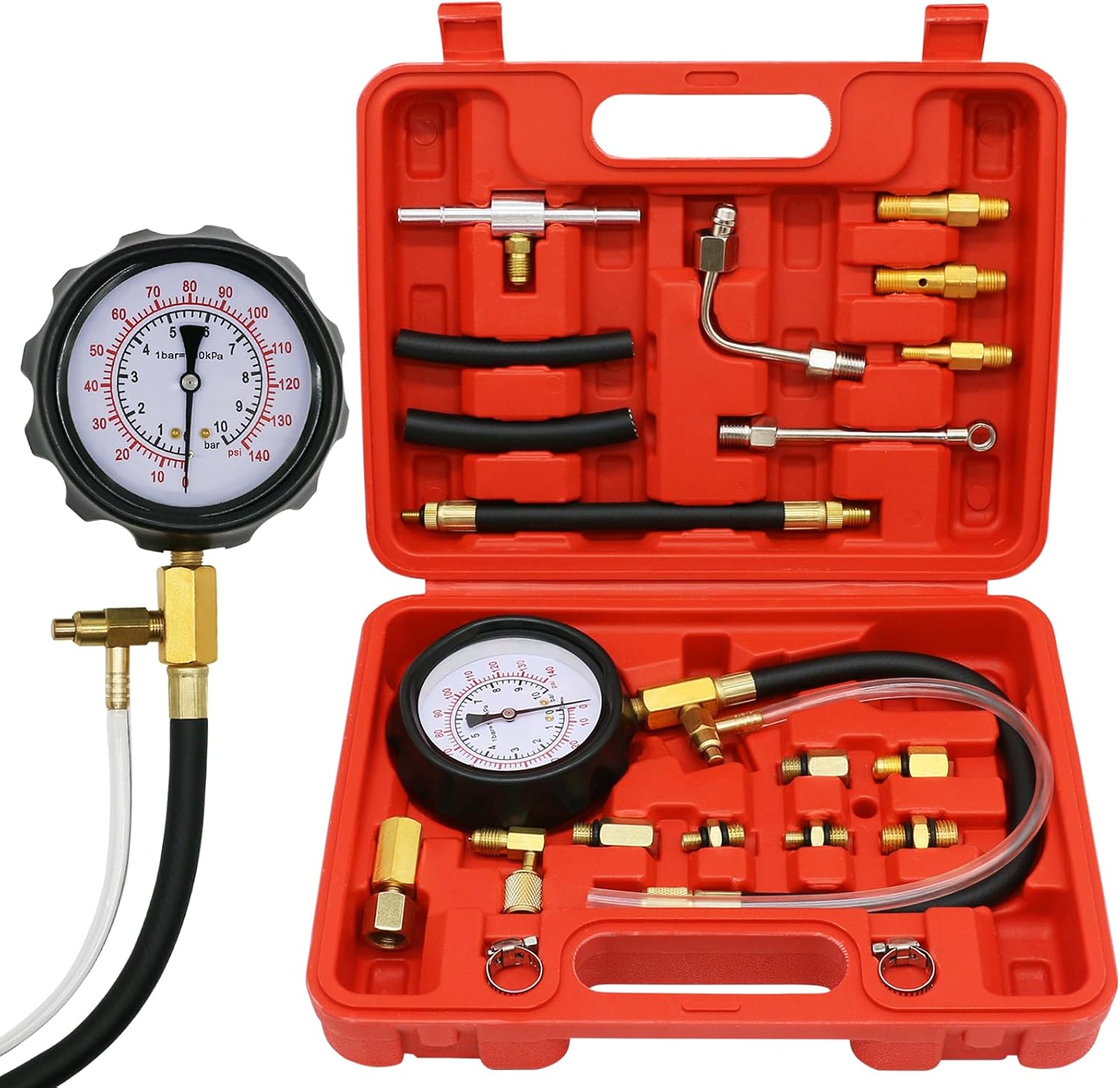 Manometer Für Einspritzpumpendruck 0–140 Psi, Universelles Manometer-set, Benzin, Pkw, Lkw, Motorrad, Diagnosegerät