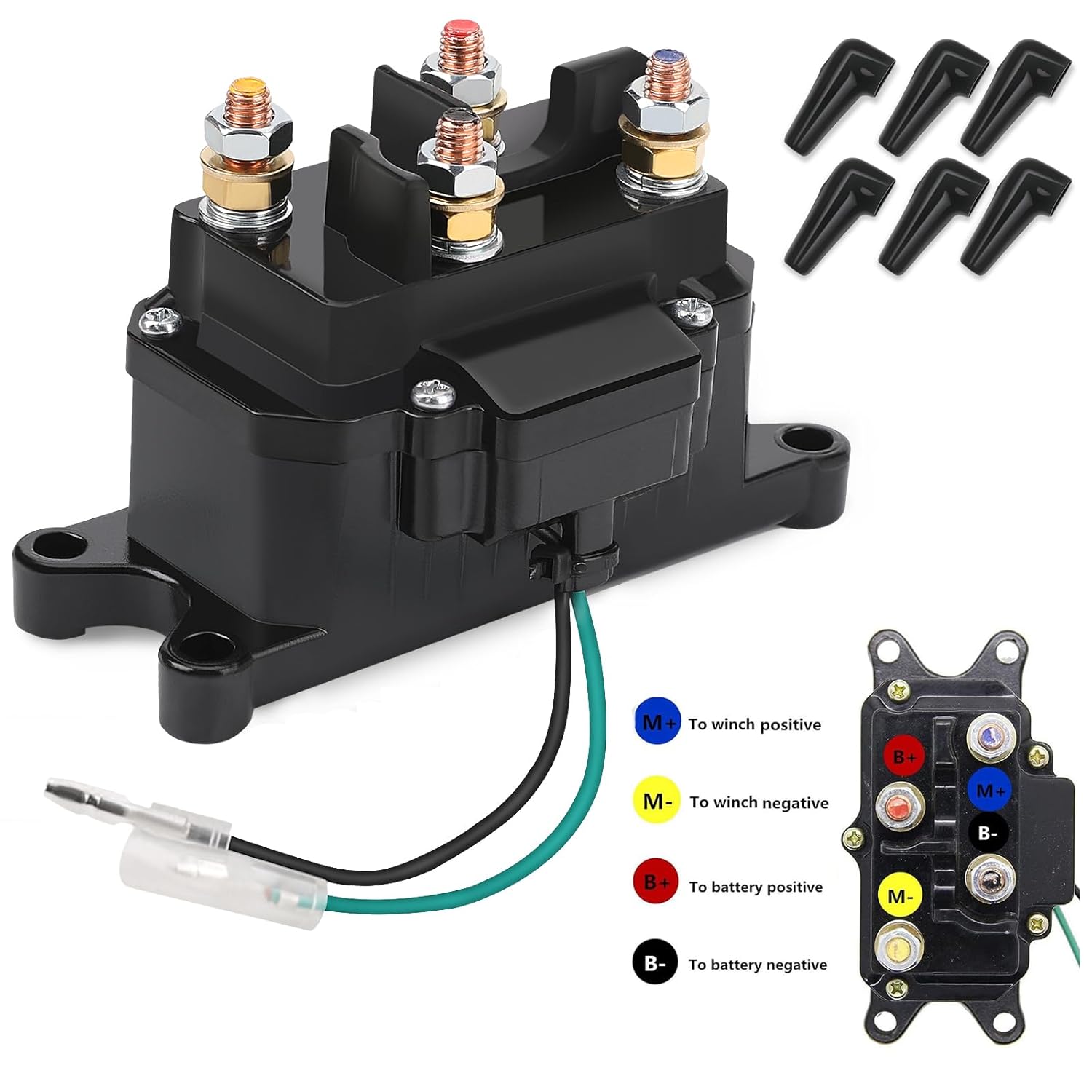 12v 250a Seilwindenrelais, Kompatibel Mit Lkw, Atvs, Utvs, Booten, Geländewagen Und Seilwinden Von 1360 Bis 2268 Kg (3000 Bis 5000 Lb) Mit 6 Schutzfunktionen – Ersatzteil Kompatibel Mit Den Teilenumme