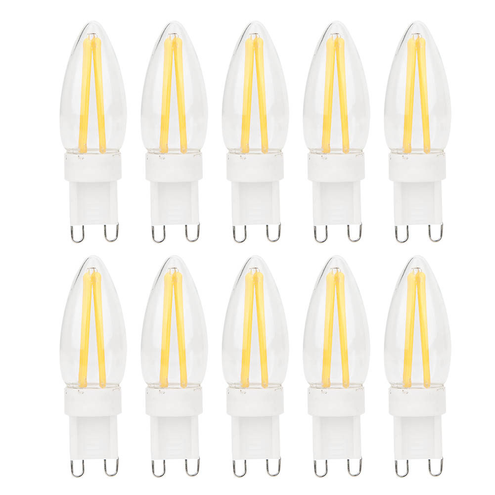 Packung Mit 10 Dimmbaren G9-led-lampen Mit Langem Glühfaden Und Zwei Pins Für Die Heim- Und Fahrzeugbeleuchtung, 3 W, Ac 220 V [nx]