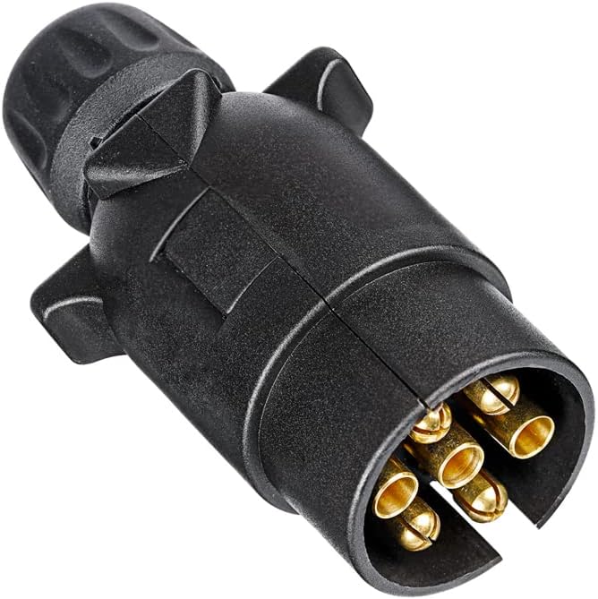 7-poliger Anhängerstecker, 12v 7-poliger Wasserdichter Stecker, Kompatibel Mit Wohnwagen, Wohnmobilen, Autos Und Booten (schraubanschluss)