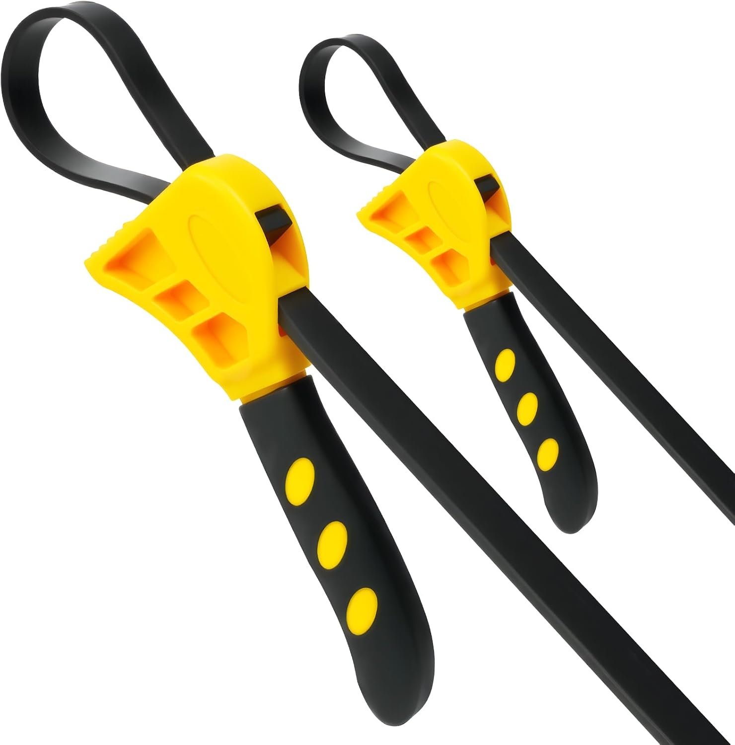 Verstellbarer Elastischer Schraubenschlüssel, Set Mit 2 Gurtschlüsseln, Kompatibel Mit Klempnern, Rohren, Ölfiltern, Dosenöffnern, Flaschenöffnern Und Duschköpfen.