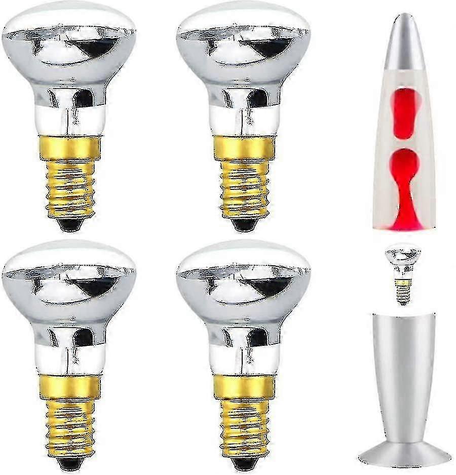 25w E14 R39 Warmweiße Lavalampe, Reflektor, Kleiner Edison-schraubsockel, Spot (4er-pack) [energieklasse C] - Liuyue