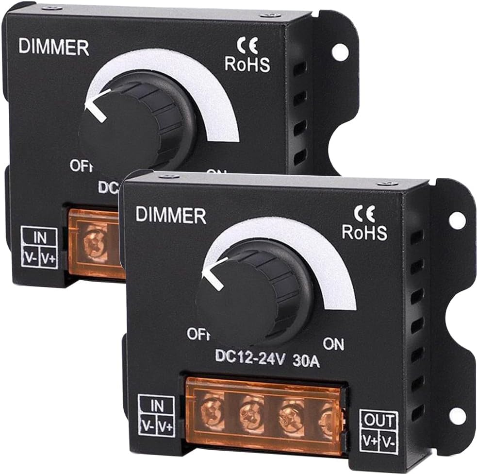 30-a-dc12v/24v-pwm-dimmregler, Helligkeitsregler, Ein-/ausschalter, Kompatibel Mit Monochromen Led-streifen, Led-lichtdimmer Mit Metallgehäuse