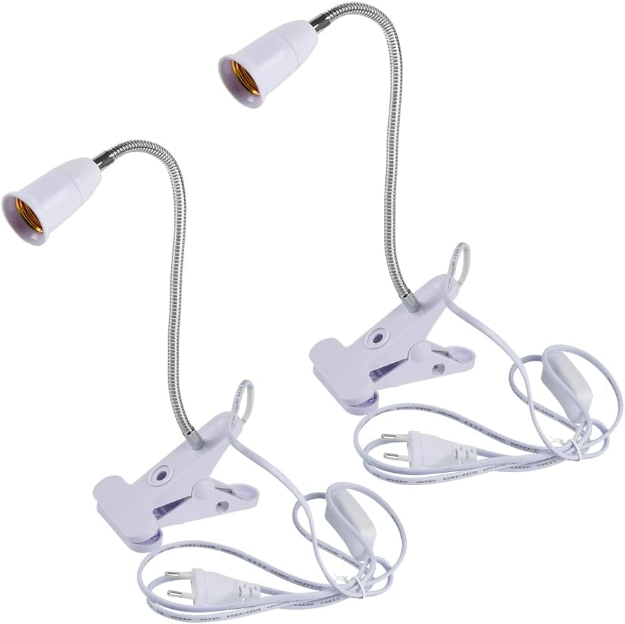 E27-klemmleuchte (2er-pack), 45 W, Mit Schalter. Flexibler, Um 360° Drehbarer Schwanenhals.