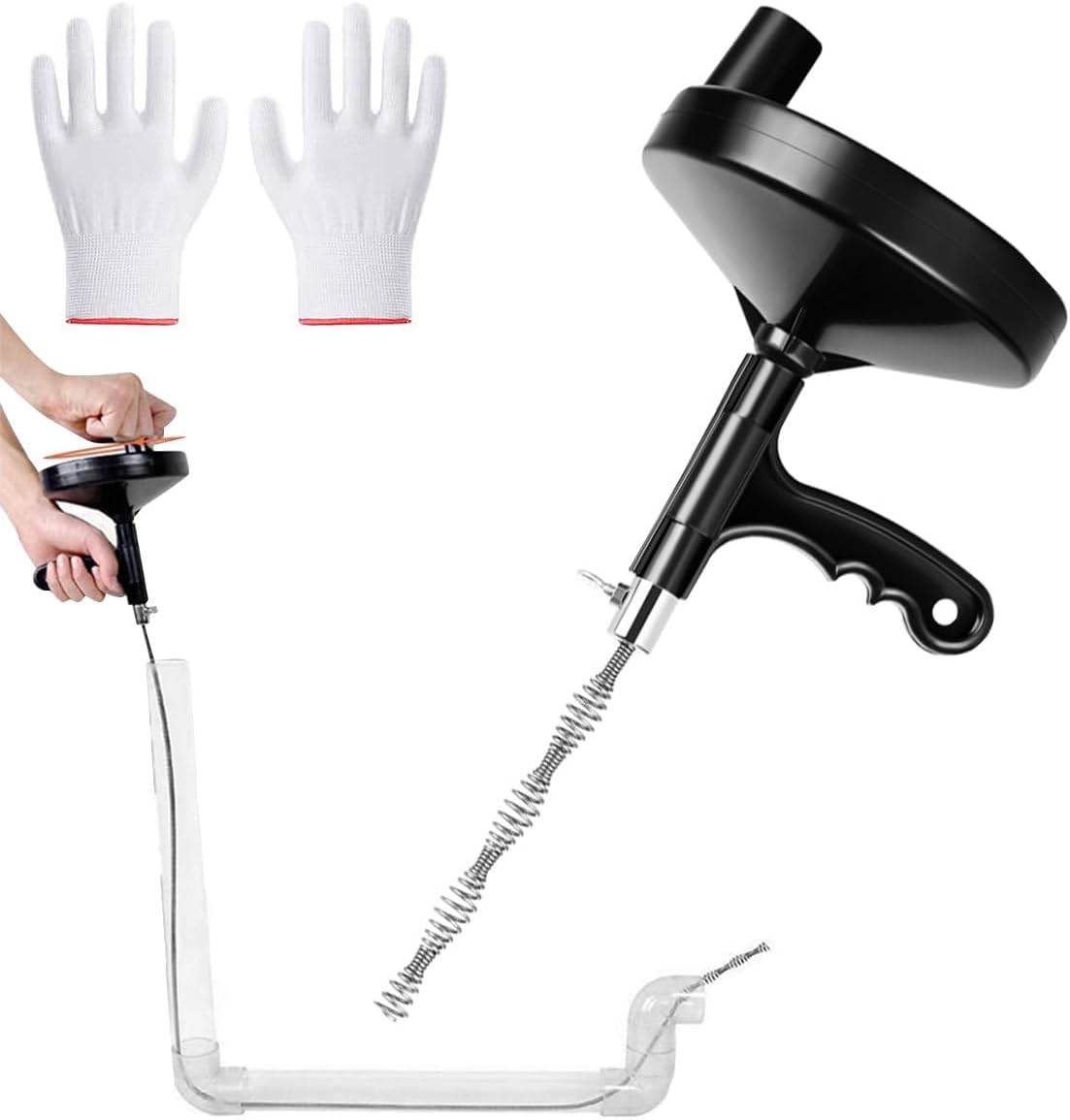 Abflussreiniger, Professioneller 7-m-abflussreiniger Für Küche, Toilette Und Abflüsse, Mit Handschuhen [nx]