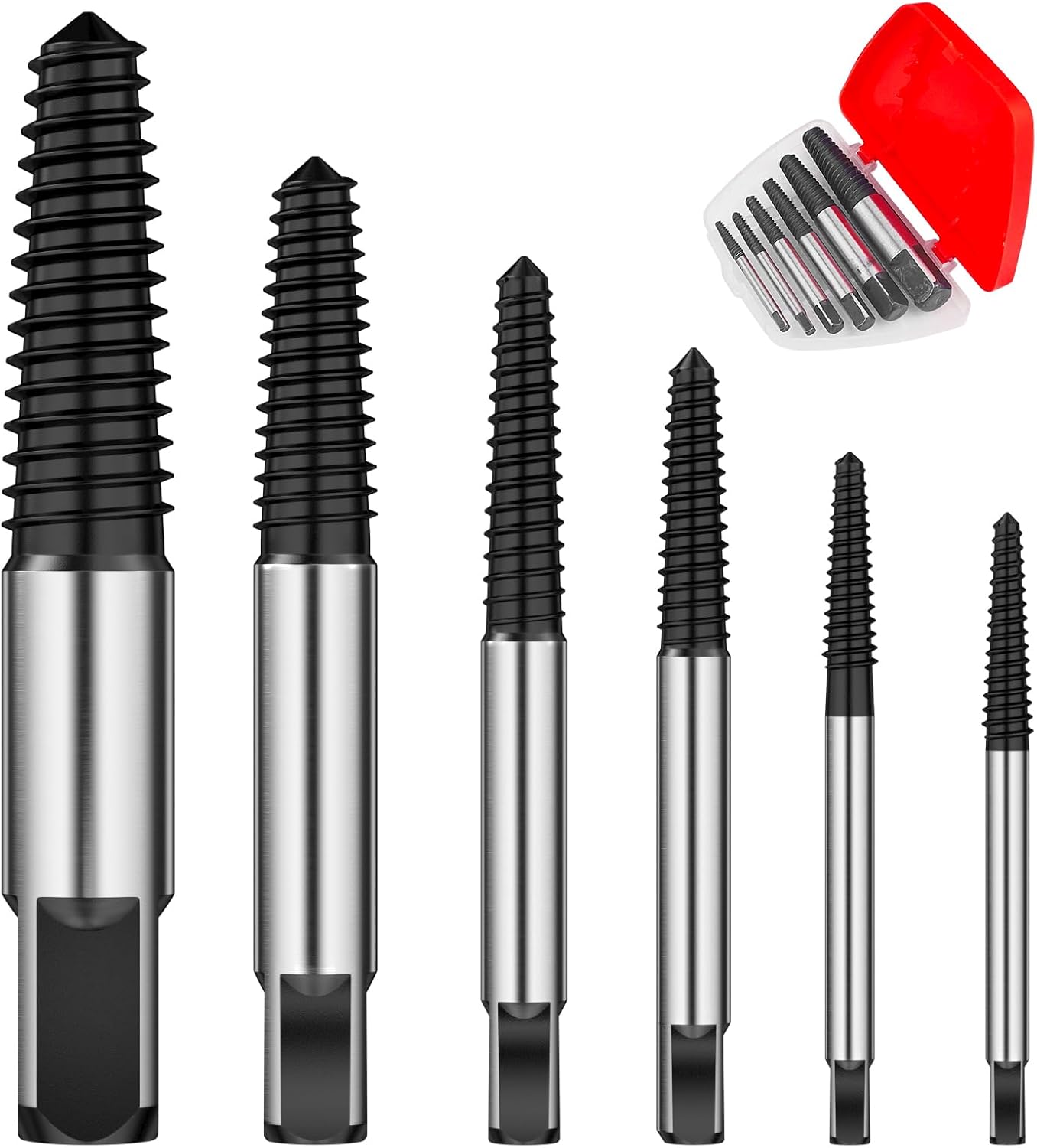 6-teiliges Set Mit Schraubenausdrehern, Bolzenausdrehern Für Linkshänder, Schraubendrehern Für Linkshänder, Schraubenausdreher-set Für Schrauben Von 4 Bis 25 Mm. Geeignet Zum Lösen Und Entfernen Fests