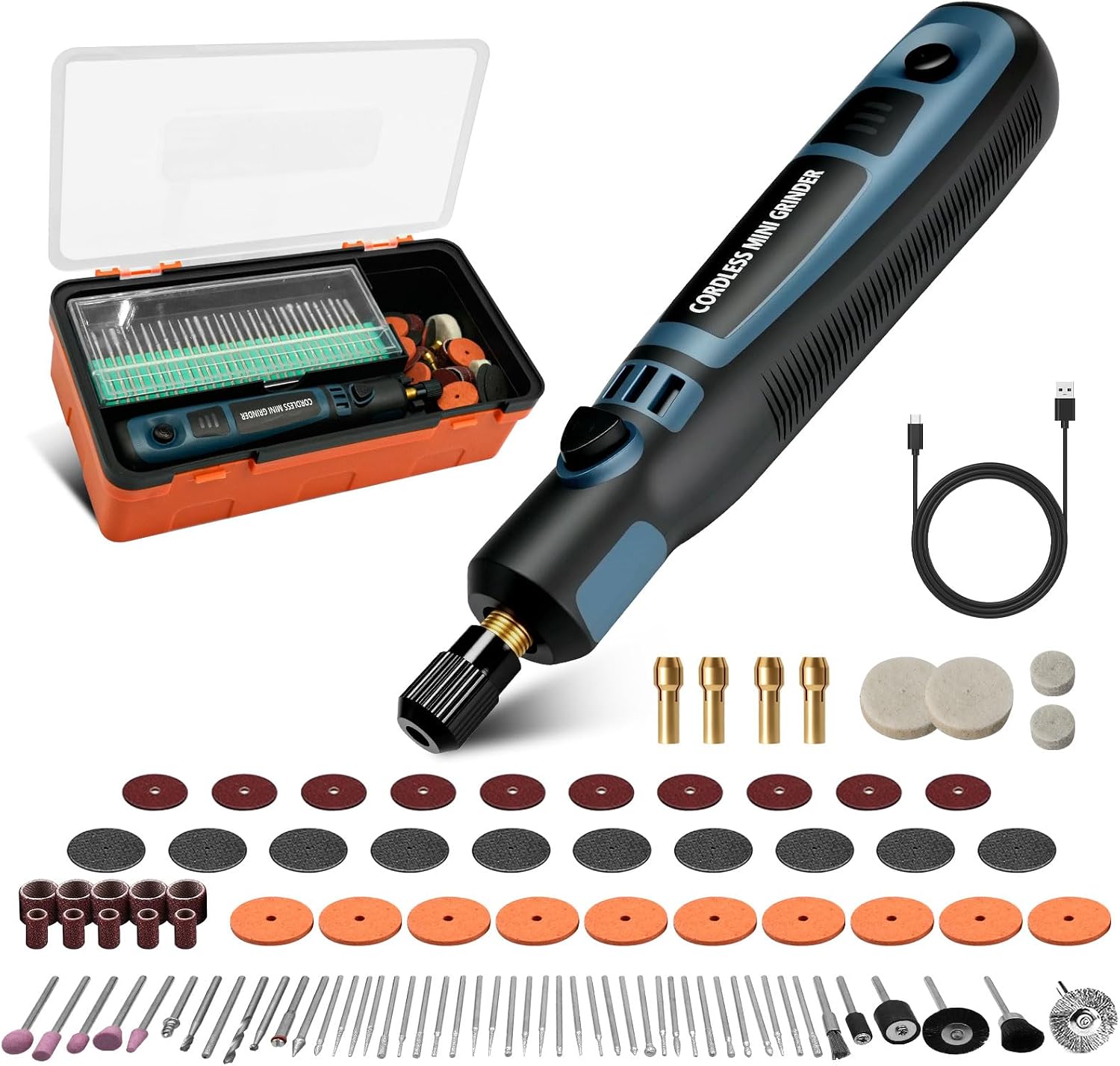 Elektrischer Gravierstift Mit 96 Spitzen, Usb-wiederaufladbares Kabelloses Rotationsgravierwerkzeug-set, Tragbares Multifunktionales Rotationswerkzeug, Kompatibel Mit Gravieren, Polieren, Schleifen, B