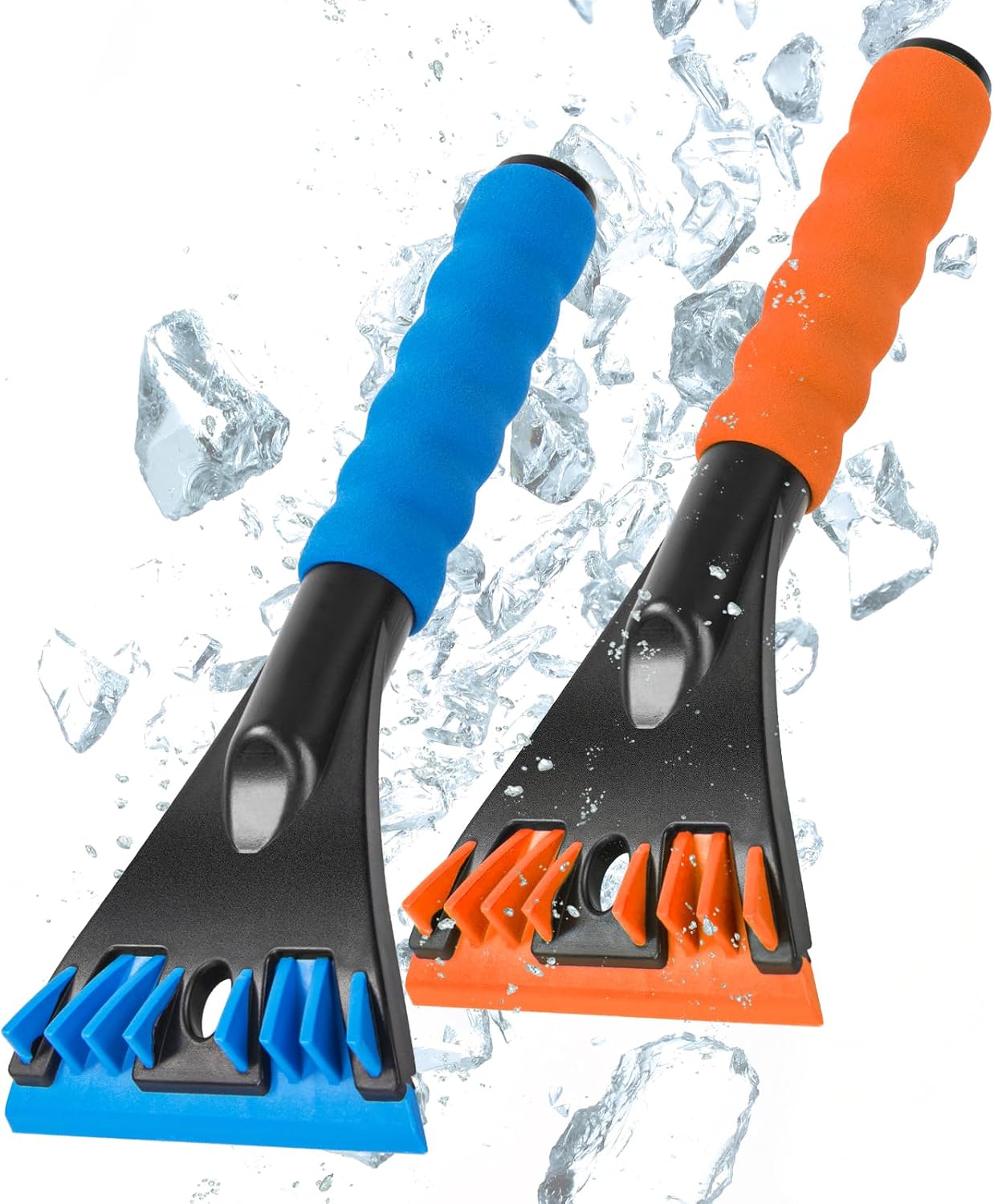 Autofenster-schaber (2er-pack) Kratzfest Doppelseitig Ergonomisches Design Robuste Konstruktion Kompakt Und Tragbar Geeignet Zum Enteisen Im Winter