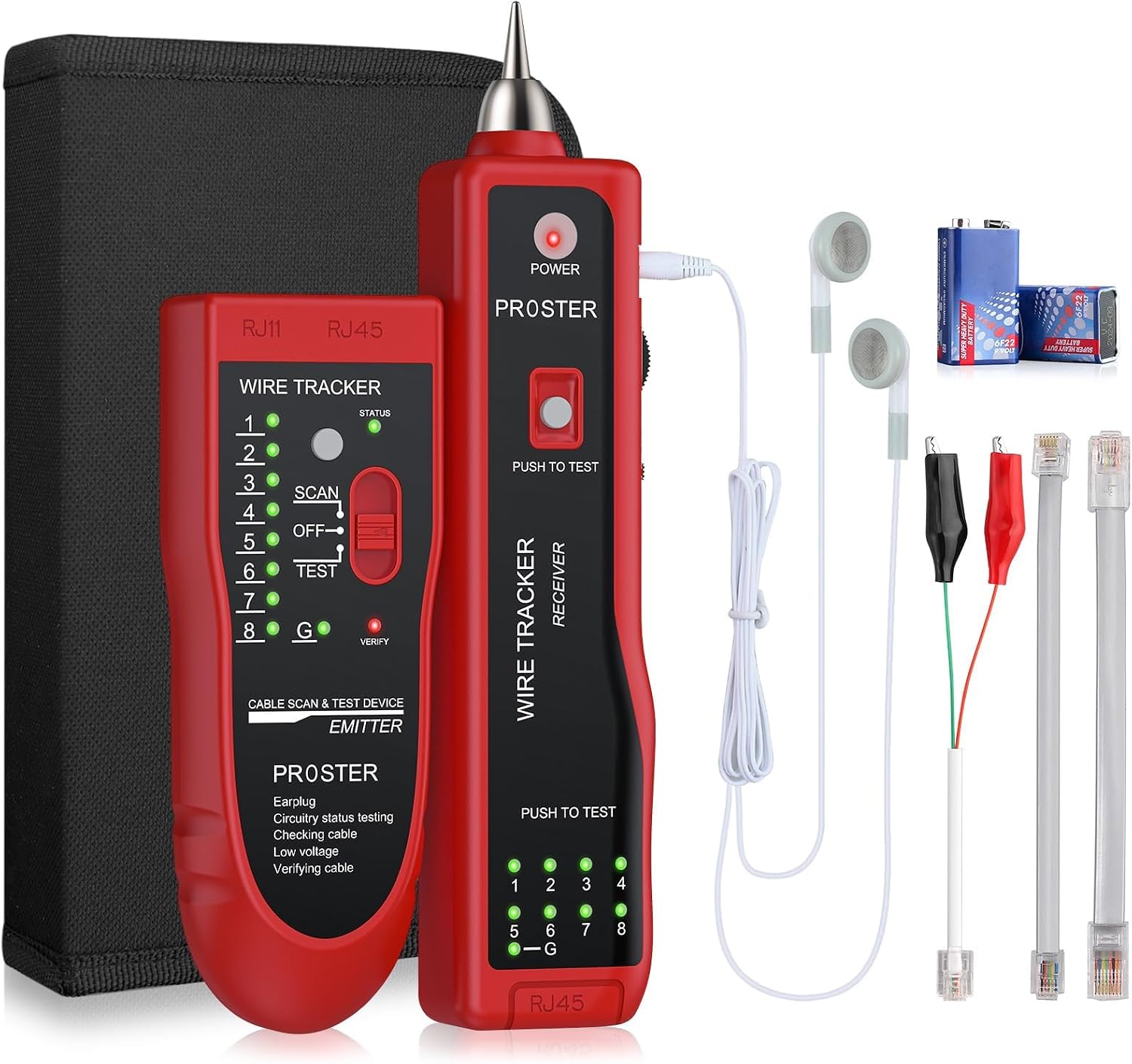 (rot) Kabelprüfgerät Kompatibel Mit Stromkabeln, Rj11 Und Rj45, Ethernet Lan, Telefonleitungsdurchgangsprüfer Und Netzwerkkabelverbindungstester.