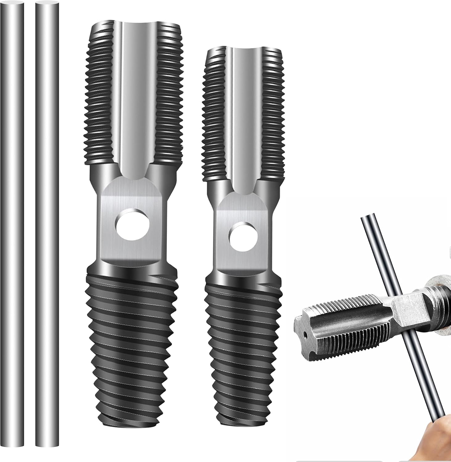 Ausdreher Für Beschädigte Schrauben, Satz Ausdreher Für 1/2"- Und 3/4"-gewinde, Doppelköpfiger Schraubenausdreher, Geeignet Zum Entfernen Beschädigter Schrauben Und Reparieren Von Gewinderohrverbindun