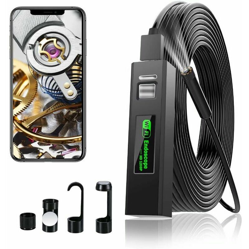 Wlan-endoskopkamera (1 M), 1200p Hd-rohrinspektionskamera Mit Led-beleuchtung, Kompatibel Mit Iphone/android/windows/mac/tablet/pc