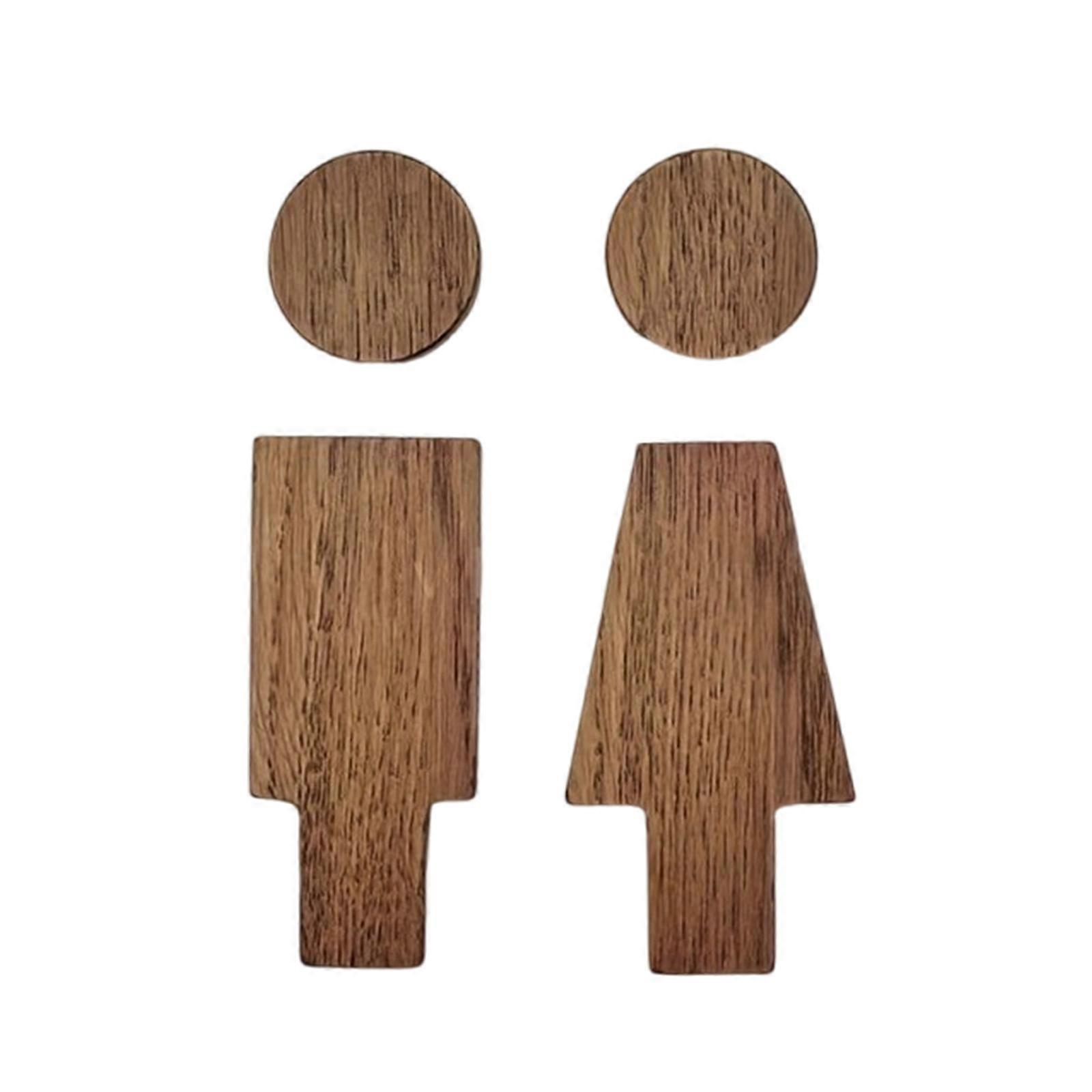 Unisex-toilettenschilder, Türschilder, Holzschilder Für Öffentliche Toiletten, Wanddekoration, Badezimmerschild, Dunkelbraun