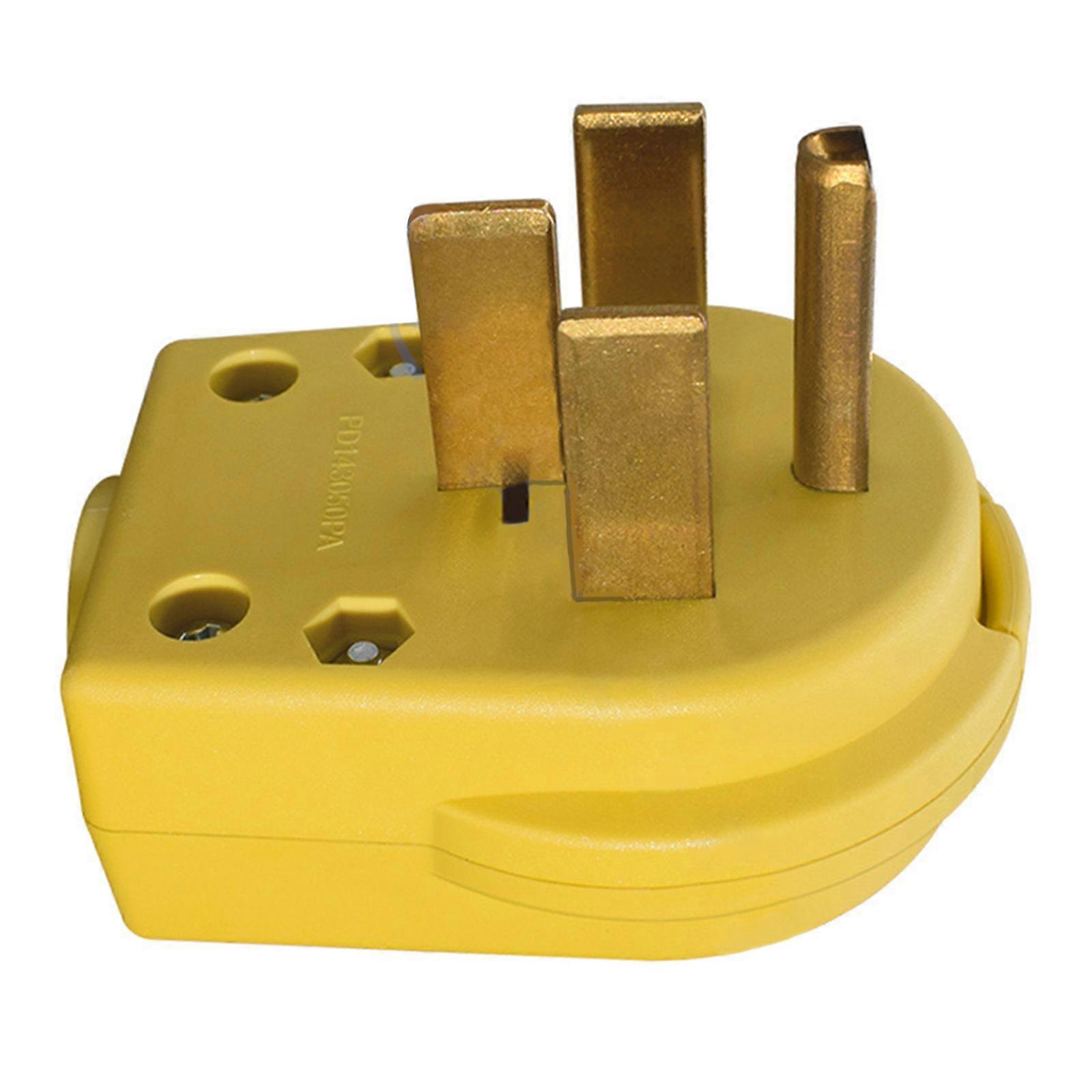 Industriestecker Nema 14 50p, 50 A, 125/250 V, 4-poliger Stecker Pd1450pa, Kompatibel Mit Elektroherden Und Wäschetrocknern, Gelb