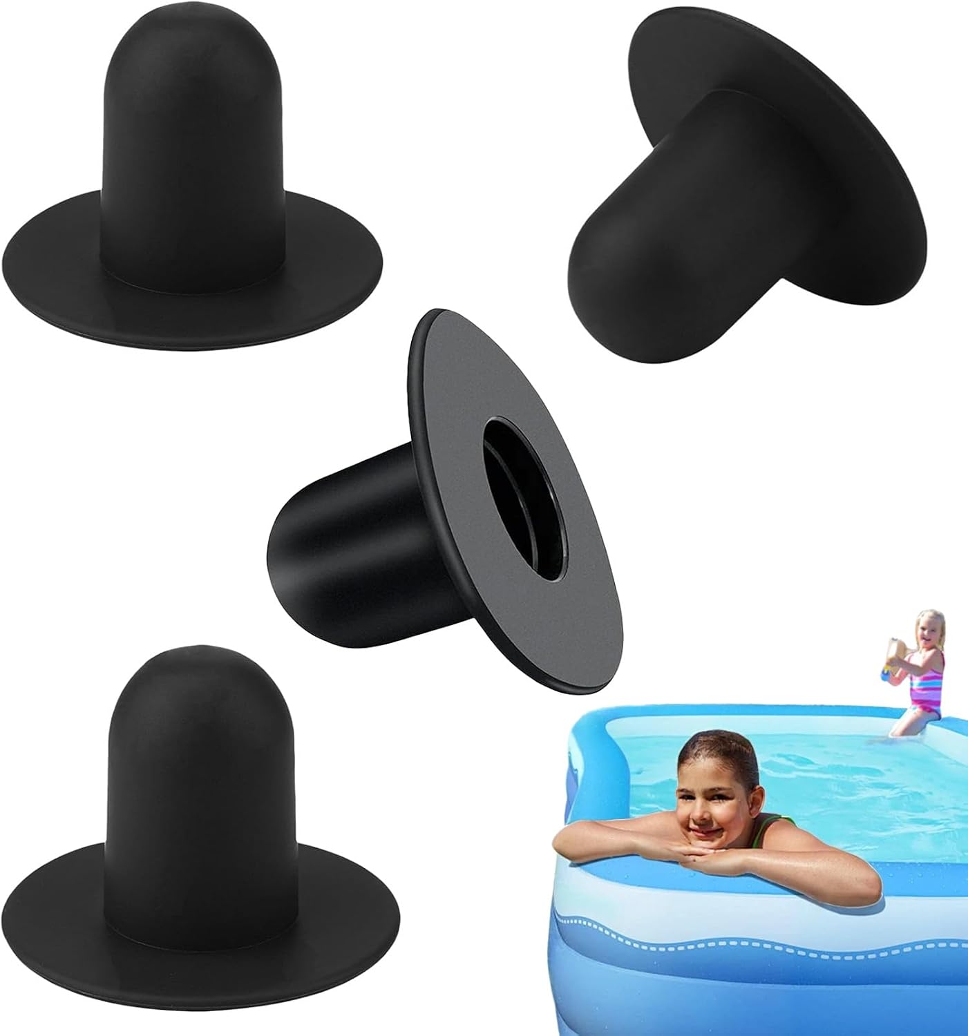4-teiliges Poolstopfen-set, Wandstopfen Kompatibel Mit Pools, Filterstopfen Kompatibel Mit Pools, Ersatzstopfen Kompatibel Mit Aufstellpools, Kompatibel Mit Intex Und Bestway