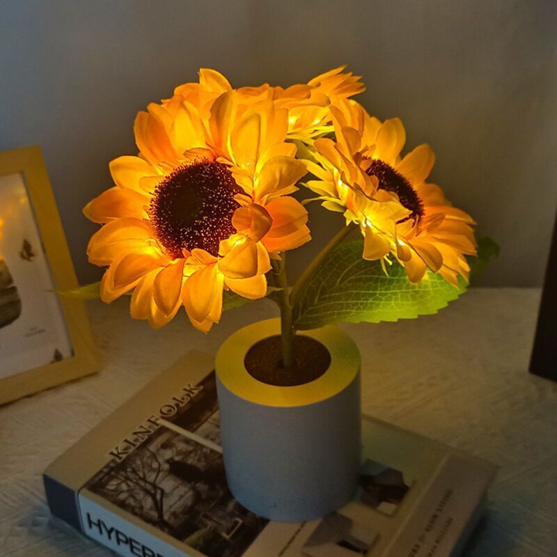 Sonnenblumen-nachtlicht, Geeignet Für Kinder, Dekorative Lampe, Helligkeit Einstellbar, Kreative Schlafzimmerlampe, Geburtstags- Oder Weihnachtsgeschenk