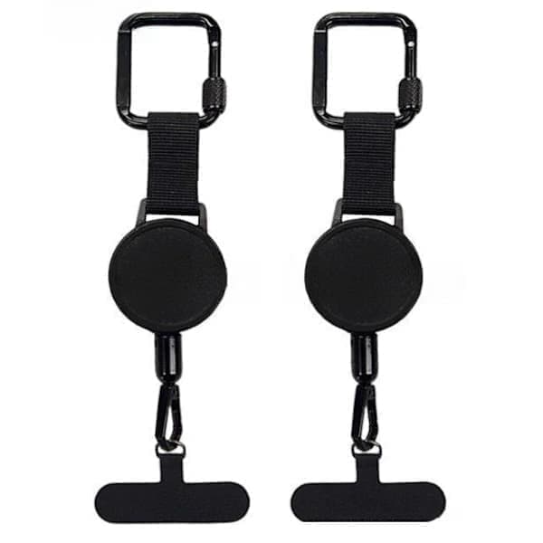 Set Mit 2 Ausziehbaren Diebstahlsicherungen Für Smartphones, Handschlaufe Und Sicherheitsband. Kompatibel Mit Smartphones, Gürtelclip.