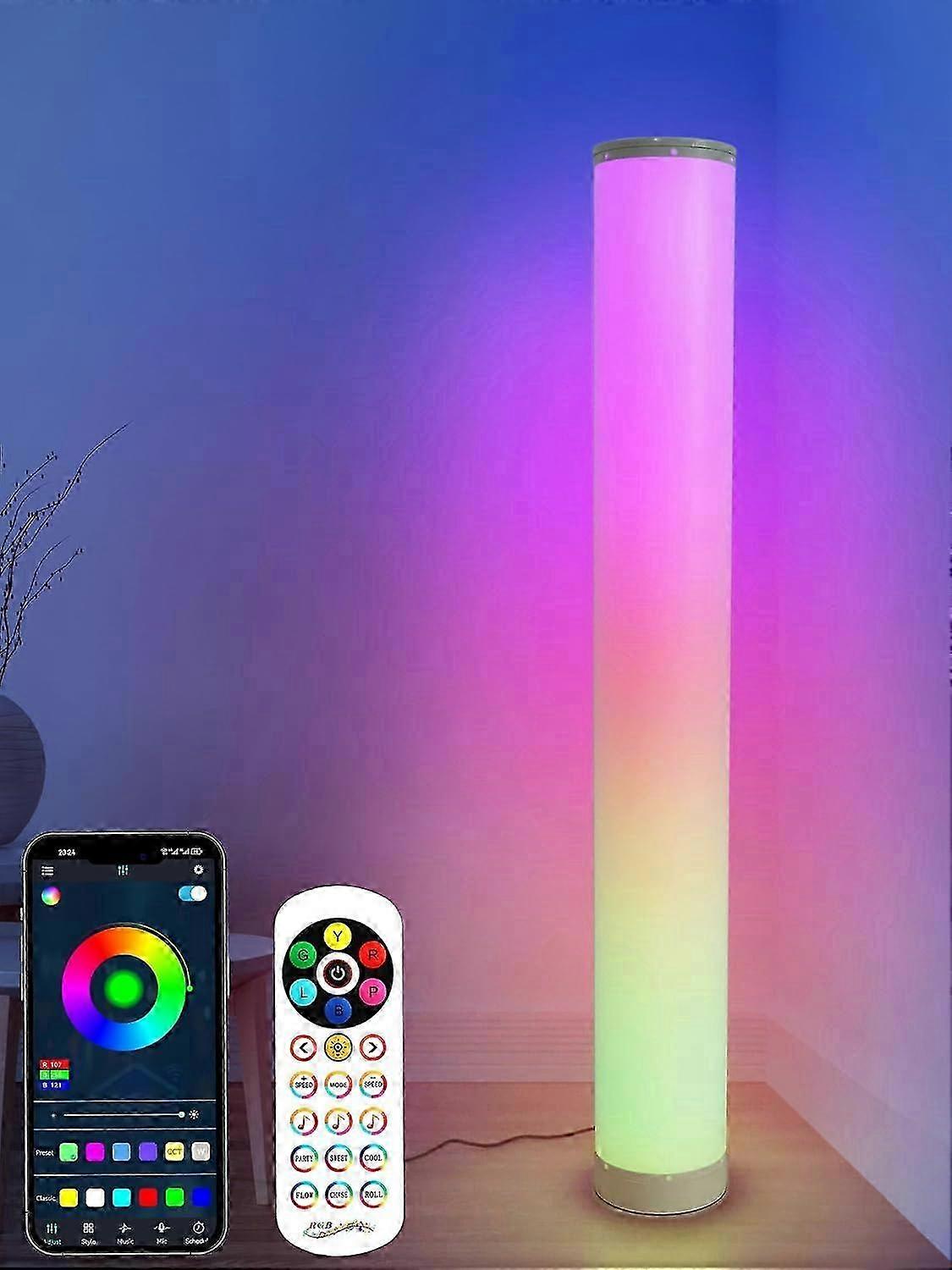 Brizlabs Rgb Smart Stehlampe, Farbwechselnde Led-eckleuchte Mit Bluetooth-app Und Fernbedienung, 16 Millionen Farben Und Musiksynchronisation.