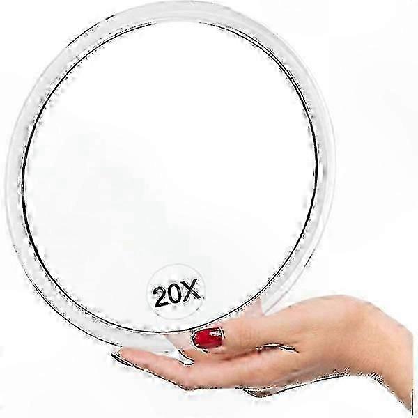 Großer 20-fach Vergrößernder Spiegel Mit Saugnäpfen, Ideal Für Badezimmer Und Schminktisch. 16,5 Cm (6,5 Zoll) Großer Kosmetikspiegel Mit Starken Saugnäpfen.