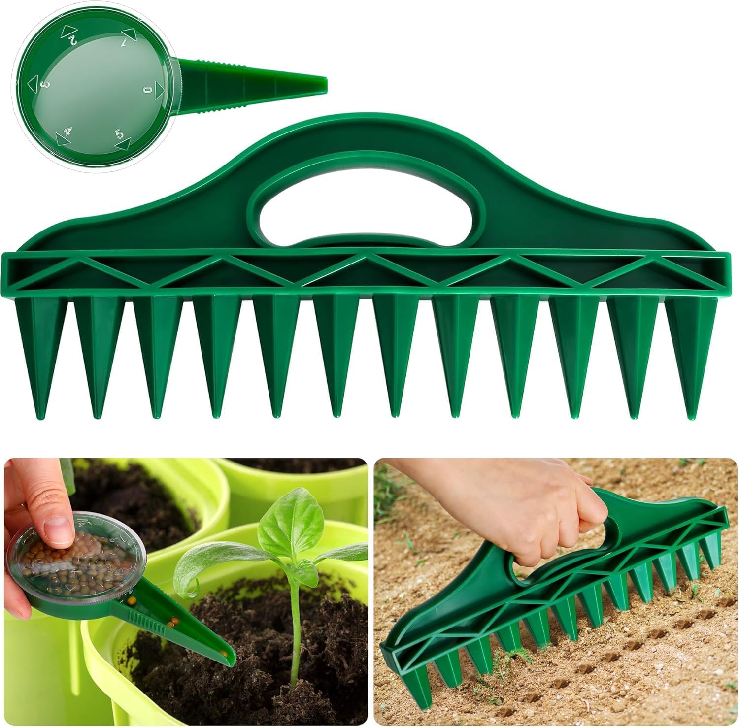 Zweiteilige, Präzise Manuelle Sämaschine, Gartenzubehör, Kompatibel Mit Dem Gemüseanbau