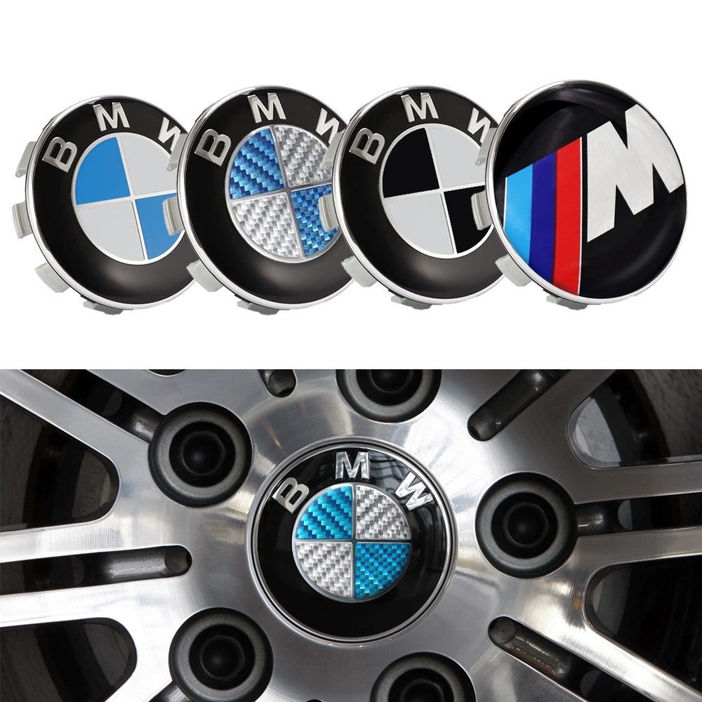 Bmw Radnabenkappen / Radnabenembleme - Satz Mit 4 Stück, 68 Mm - Carbon [nx]