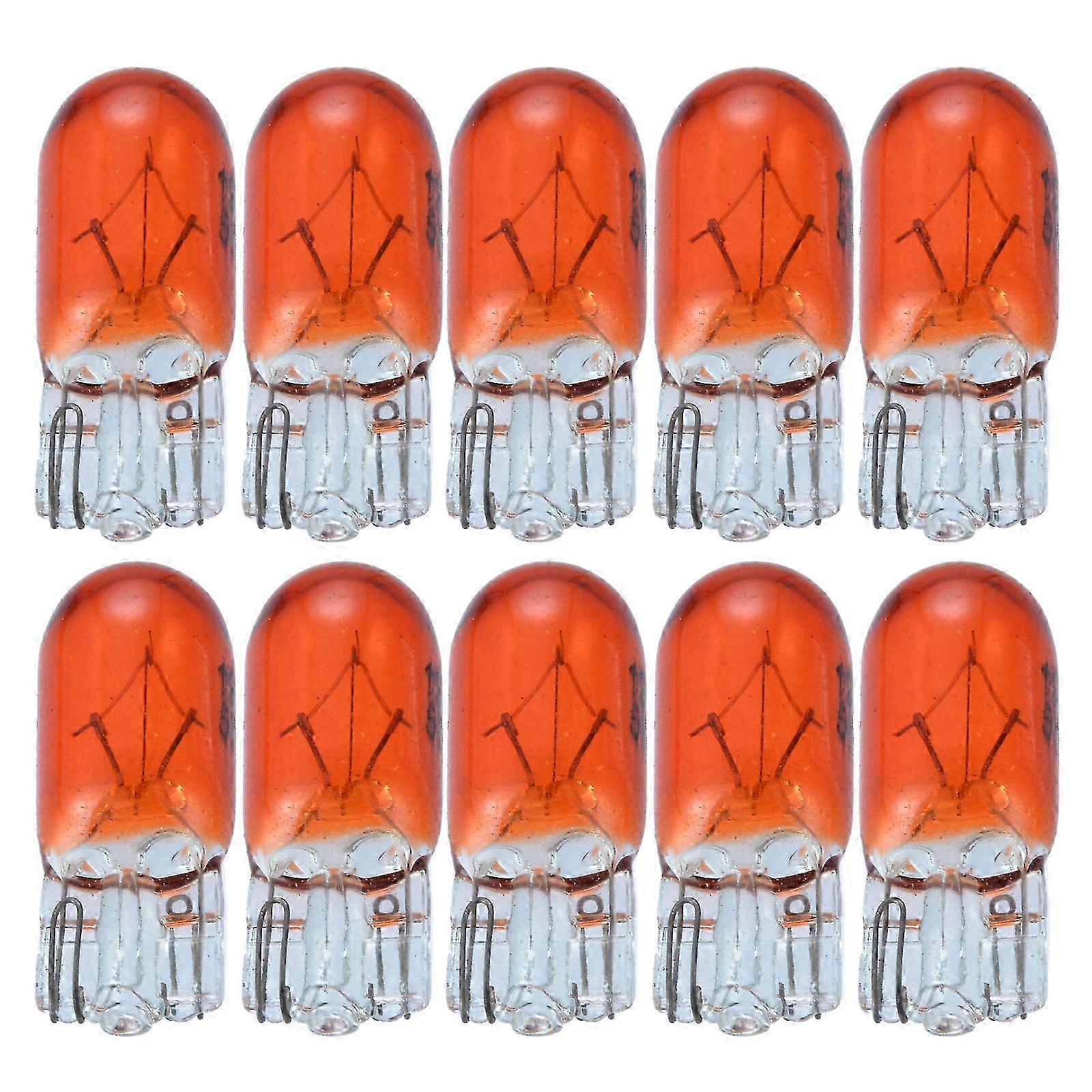 10er-pack W5w T10 194 158 12v 5w Halogenlampen, Bernsteinfarben/orange, Für Innen- Und Außenbeleuchtung (armaturenbrettbeleuchtung, Leselampen). Kompatibel Mit Wohnzimmerlampen.