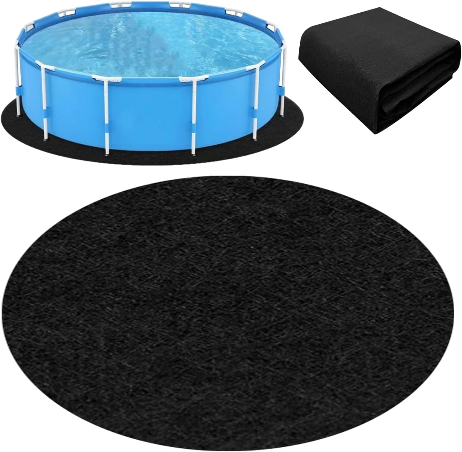 Runde Poolmatte 370 Cm, Poolboden, Robuste Und Nahtlose Poolmatte, Vorgeschnittener Boden. Geeignet Für Aufstellpools Und Whirlpools (370 Cm).