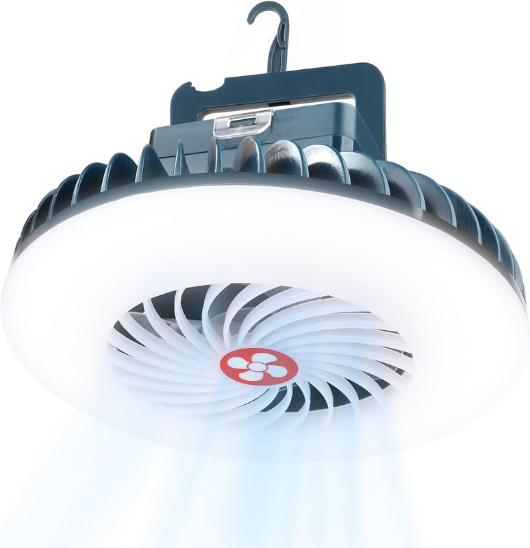 2-in-1 Campinglaterne Mit Ventilator, Tragbarer Tischventilator Und Led-licht, Perfekt Für Camping, Outdoor-aktivitäten Und Zuhause, Langanhaltende Beleuchtung Und Luftzirkulation[nx]