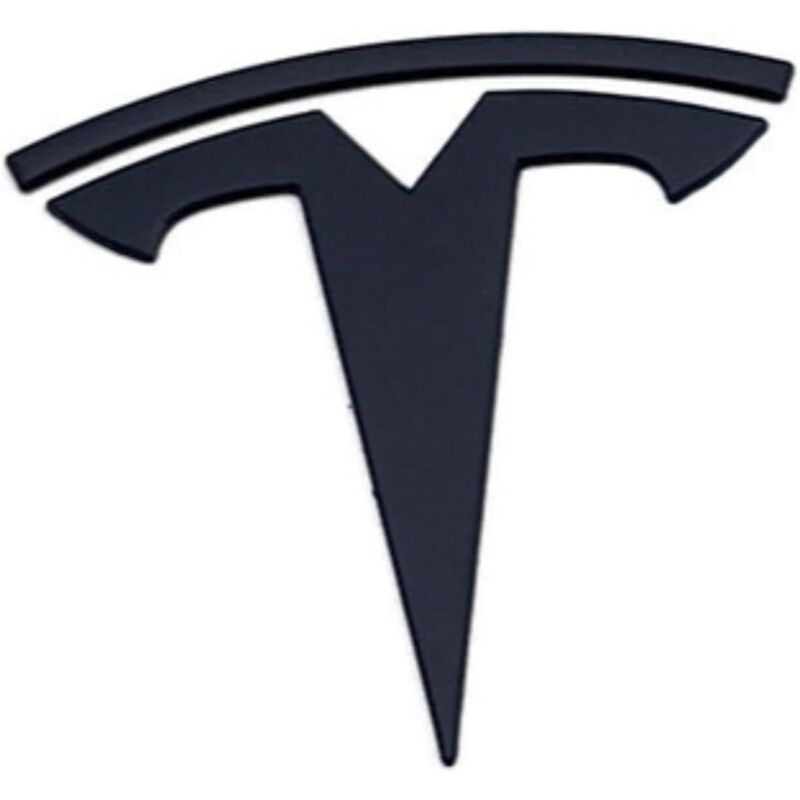 Trendiger Frontaufkleber Mit Geprägtem T-logo Aus Metall, Matt Schwarz, 3m-kleber, Kompatibel Mit Tesla Model 3, Model Y, Highland Juniper (nur T-logo).