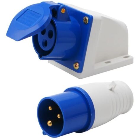 Industriesteckdose 16 A, Dreiphasig 220-250 V, Wasserdicht Ip44 2p+t 16 A, Kompatibel Mit Wohnmobilen, Wohnwagen Und Freizeitfahrzeugen.
