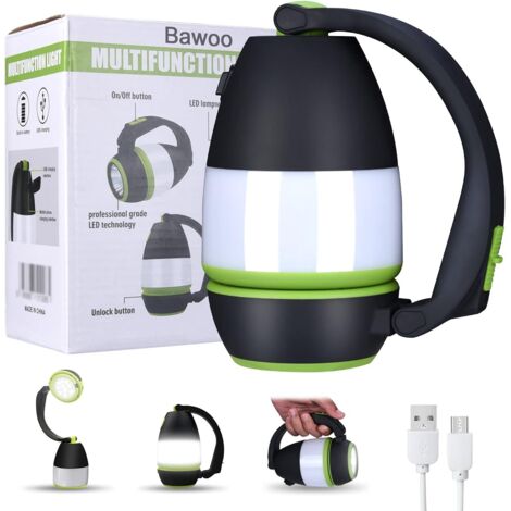 3-in-1-akku-campinglampe, Tischlampe, Laterne, Zeltleuchte, Modulare Arbeitsleuchte Mit 2000-mah-akku Und Led-beleuchtung