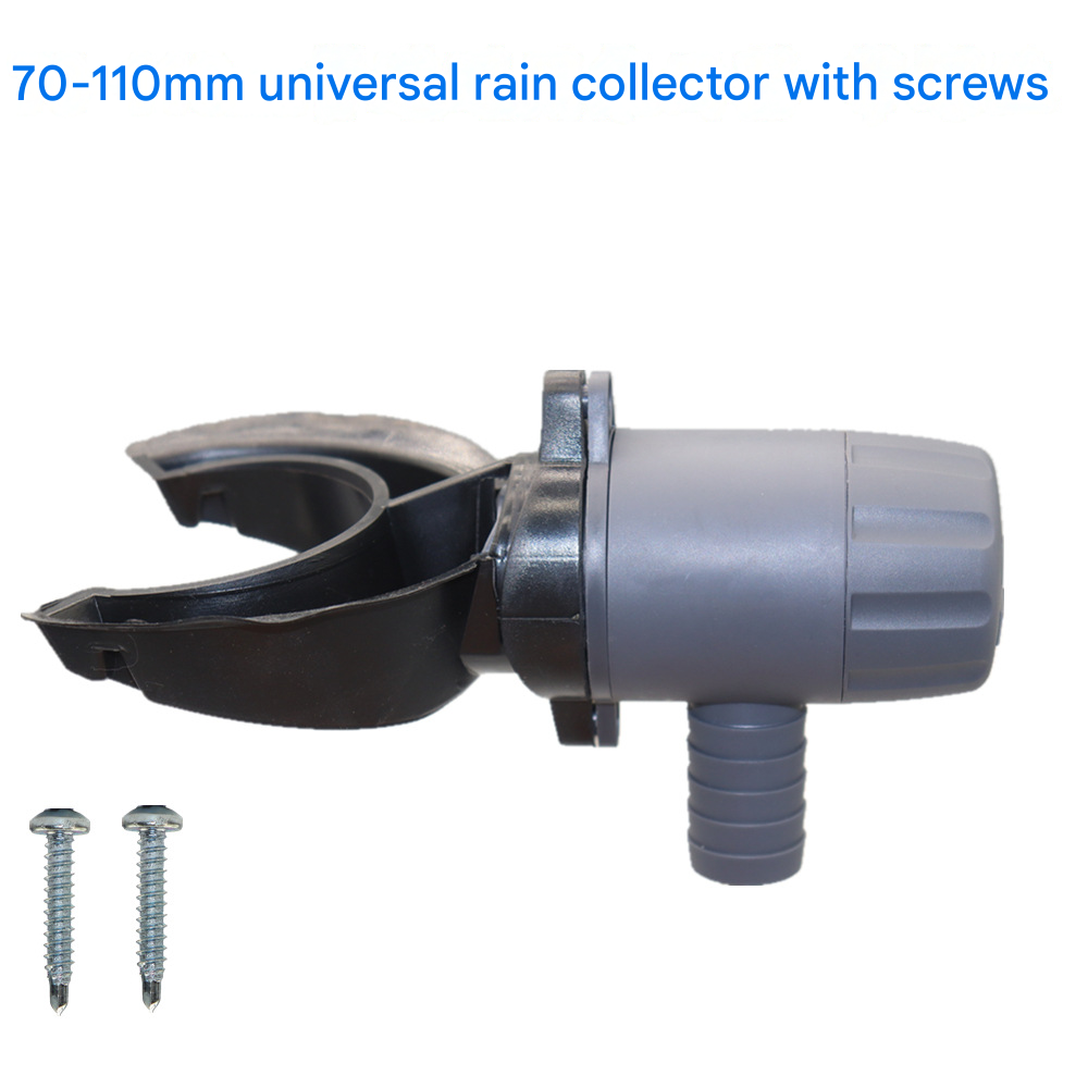 Regenwassersammler (kompatibel Mit Fallrohren Von 70 Bis 110 Mm, Kompatibel Mit Regenwassernutzungsanlagen, Kompatibel Mit Dächern Bis Zu 80 M²) 503070 Grau